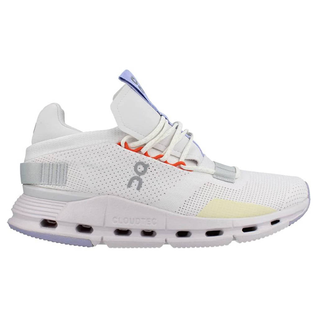 On Running Cloudnova Textile Synthetic Womens Sneakers#color_white glacier