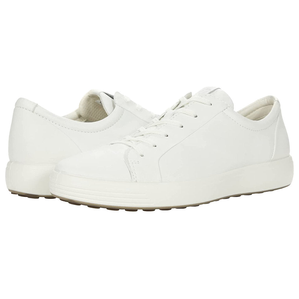Ecco Soft 7 470364 Leather Mens Sneakers#color_white