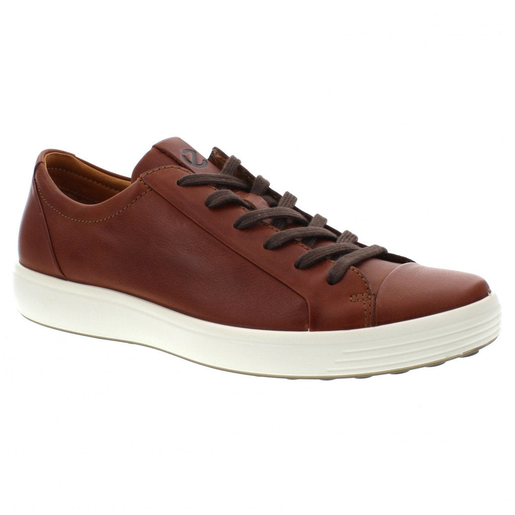 Ecco Soft 7 470364 Leather Mens Sneakers#color_cognac