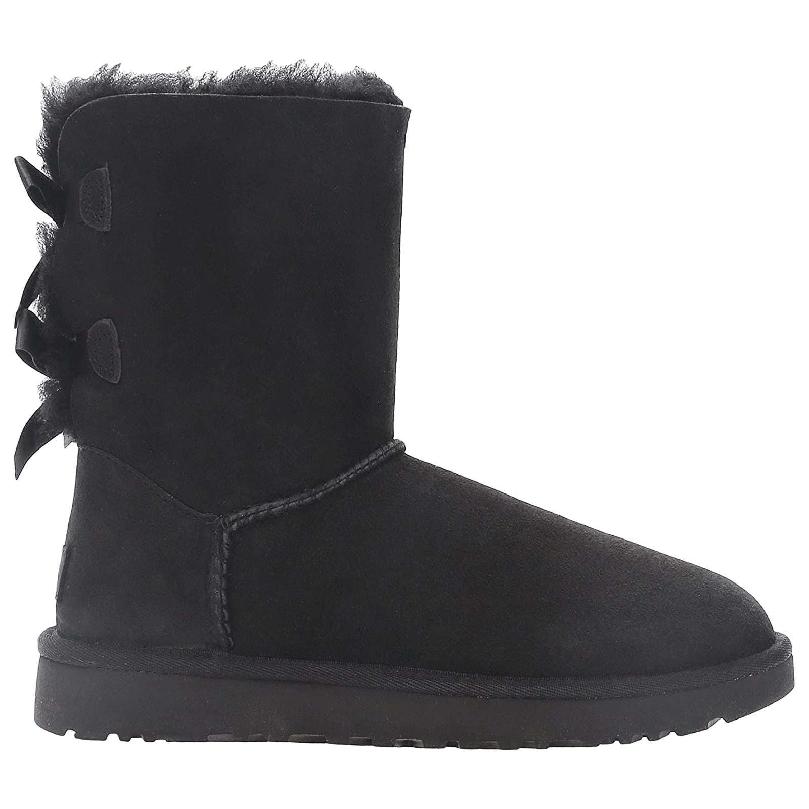 UGG Bailey Bow II Water Resistant Suede Sheepskin Women's Winter Boots#color_black