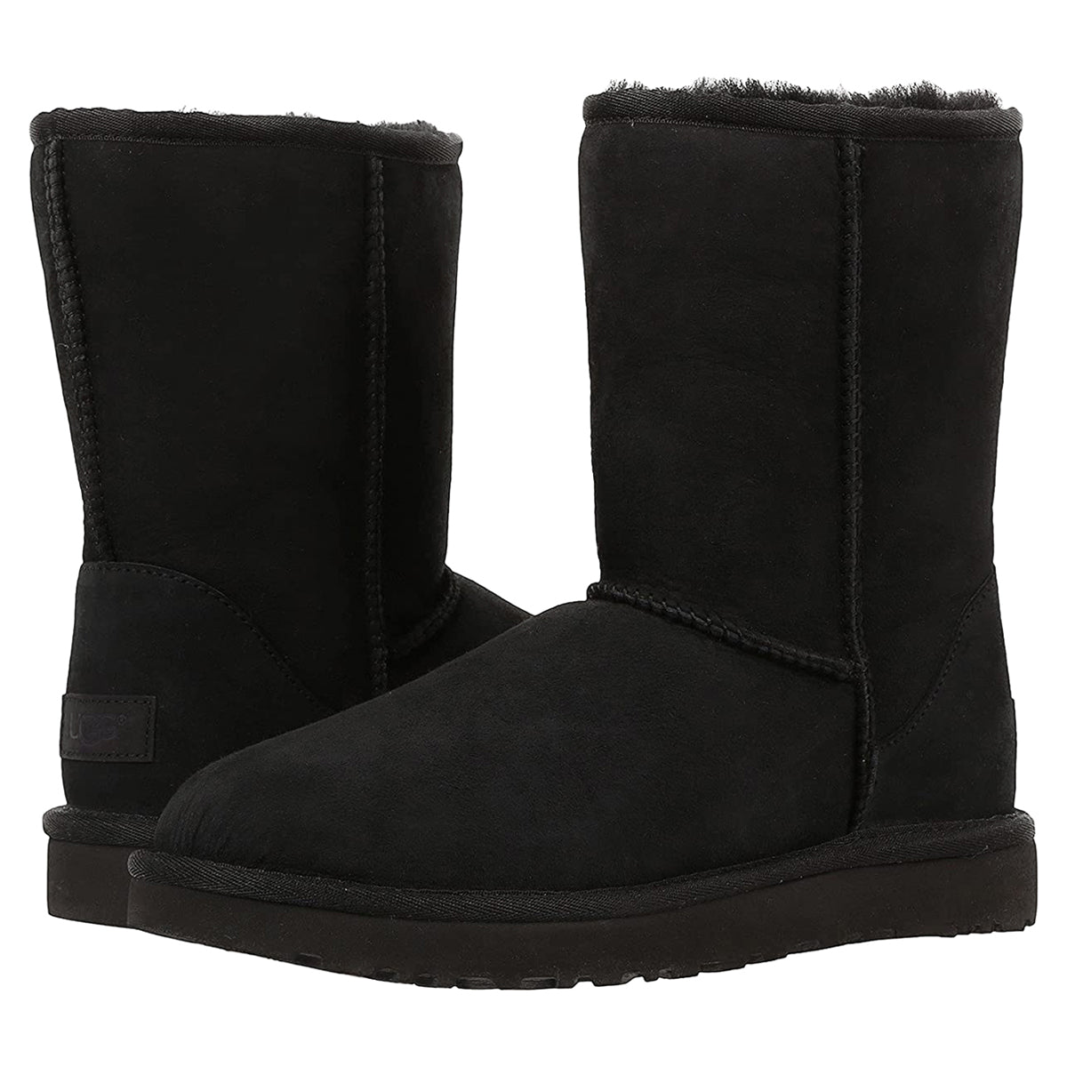 Ugg Classic Short II 1016223-BLK Suede Womens Boots - Black - 39#color_black