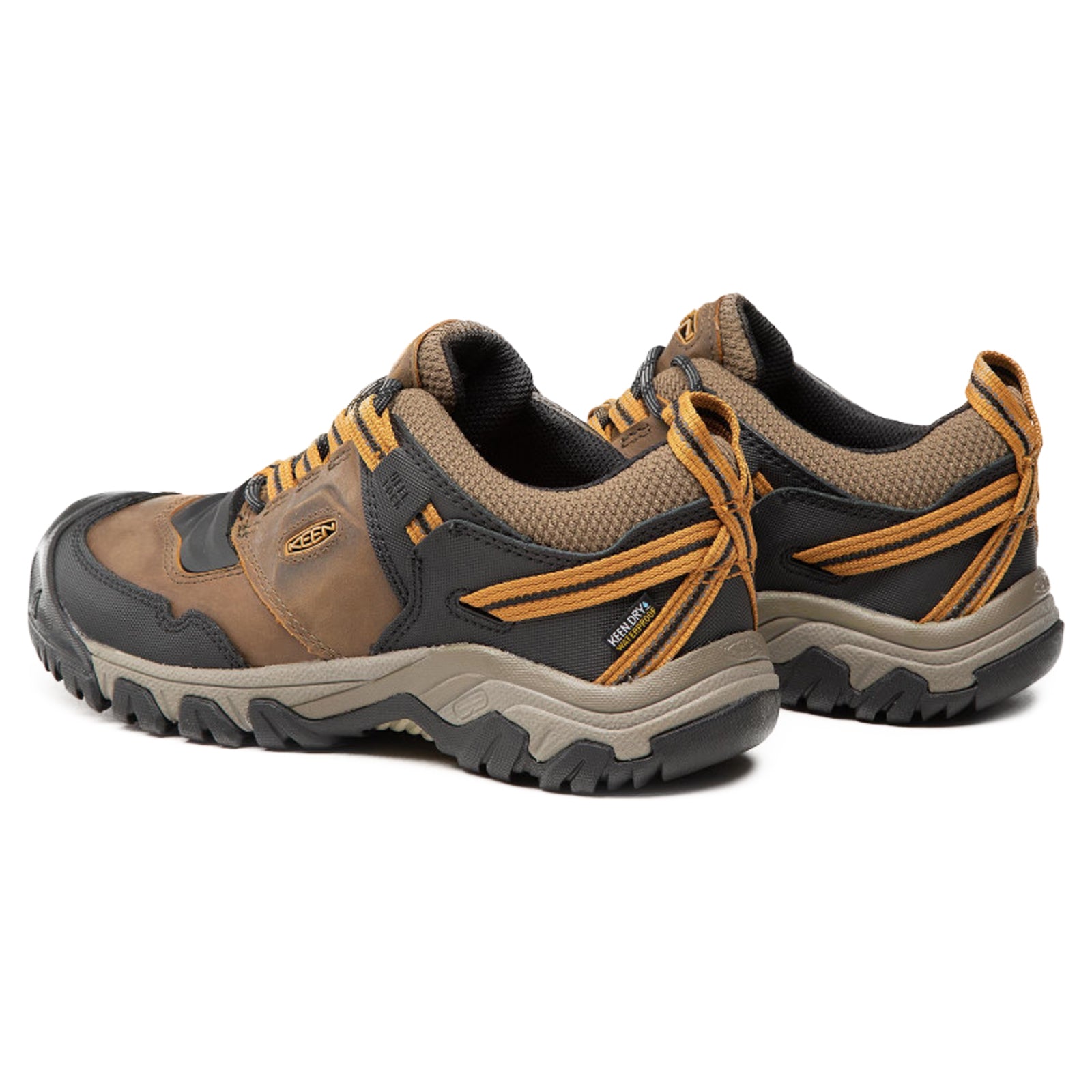 Keen Ridge Flex 1025667 Leather Textile Mens Shoes - Bison Golden Brown - 44.5#color_bison golden brown