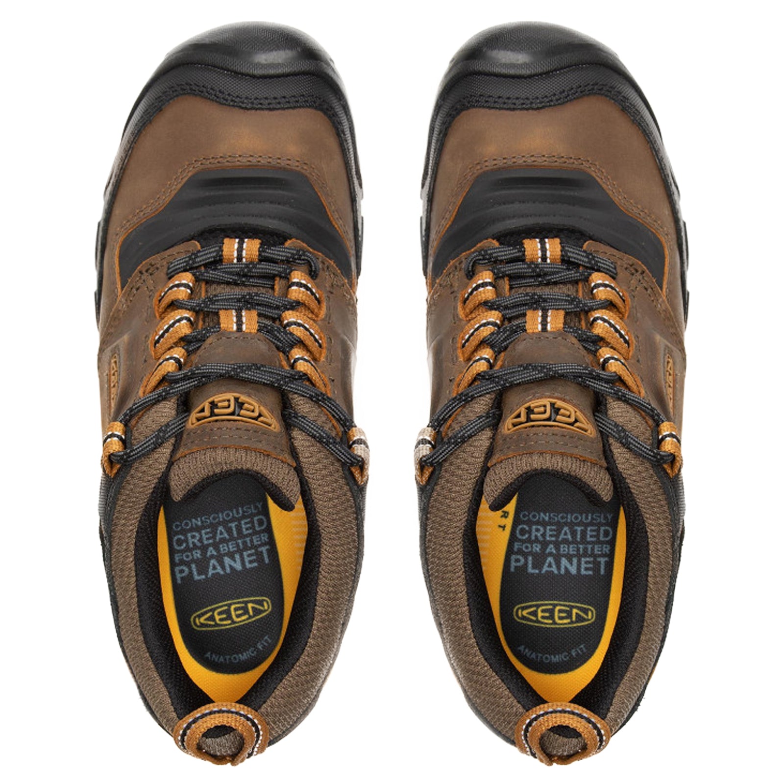 Keen Ridge Flex 1025667 Leather Textile Mens Shoes - Bison Golden Brown - 44.5#color_bison golden brown
