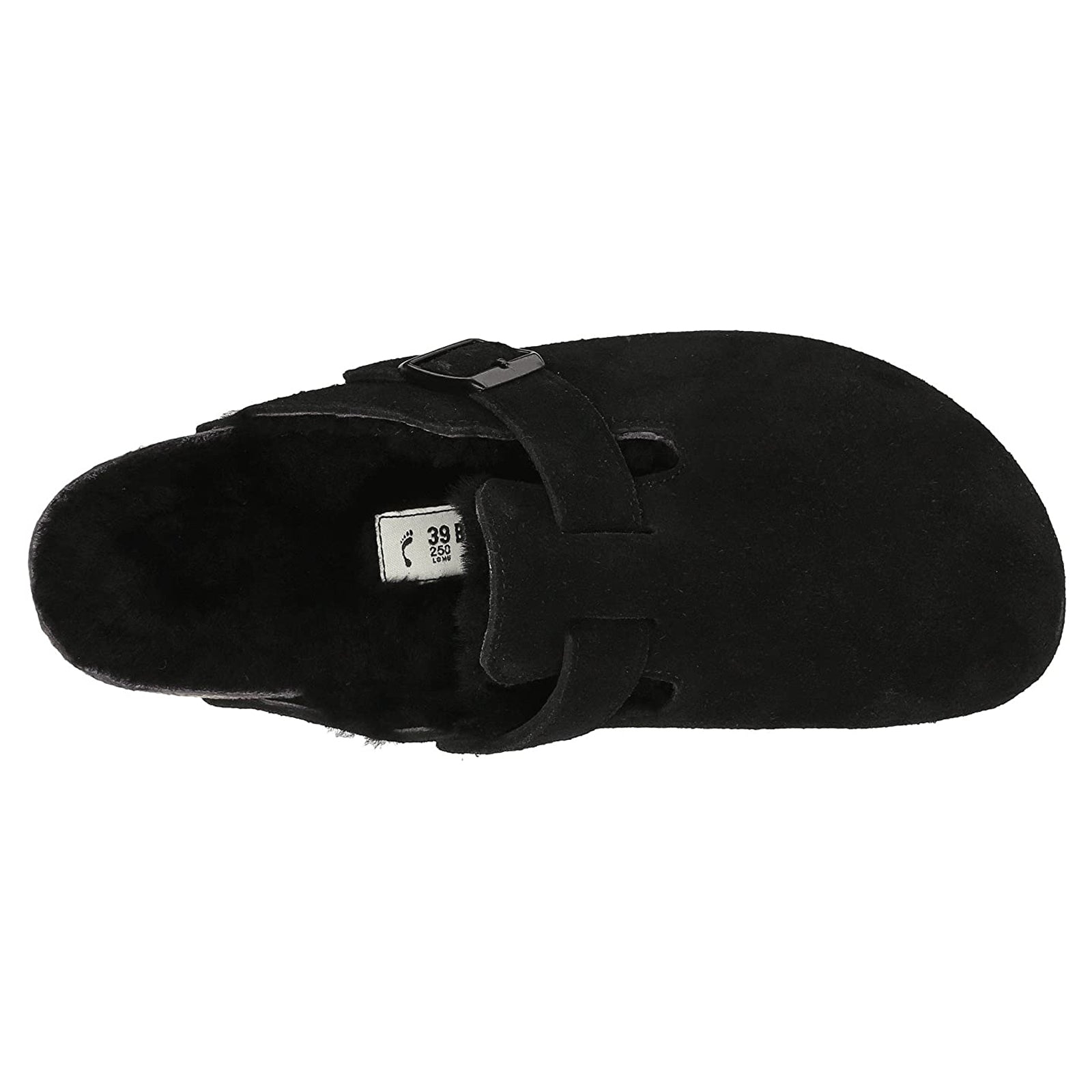 Birkenstock Boston Shearling 0259881 Suede Unisex Sandals - Black - 39#color_black