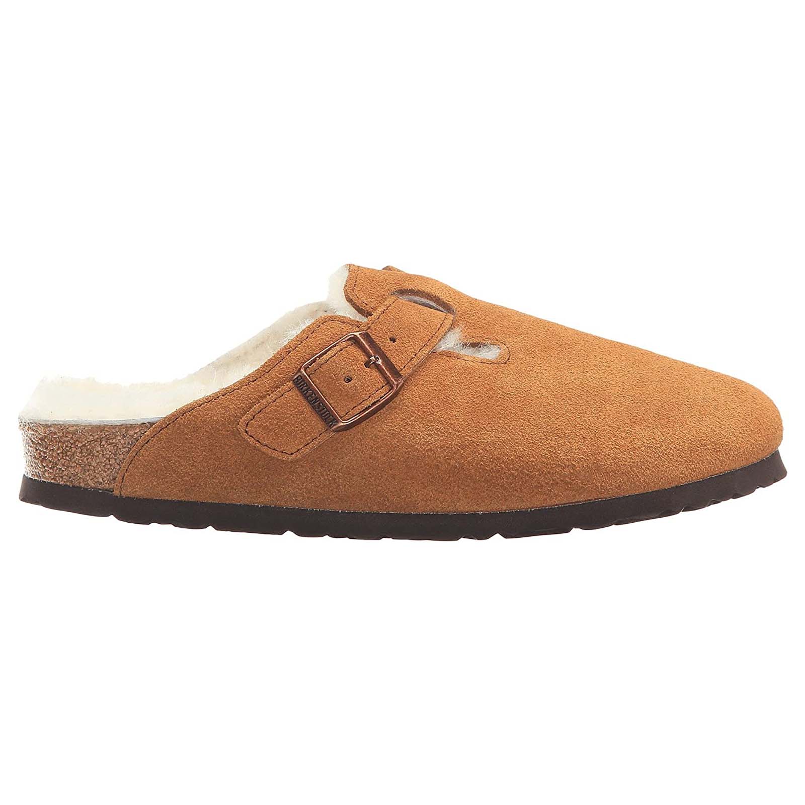 Birkenstock Boston Shearling 1001140 Suede Unisex Sandals - Mink - 39#color_mink