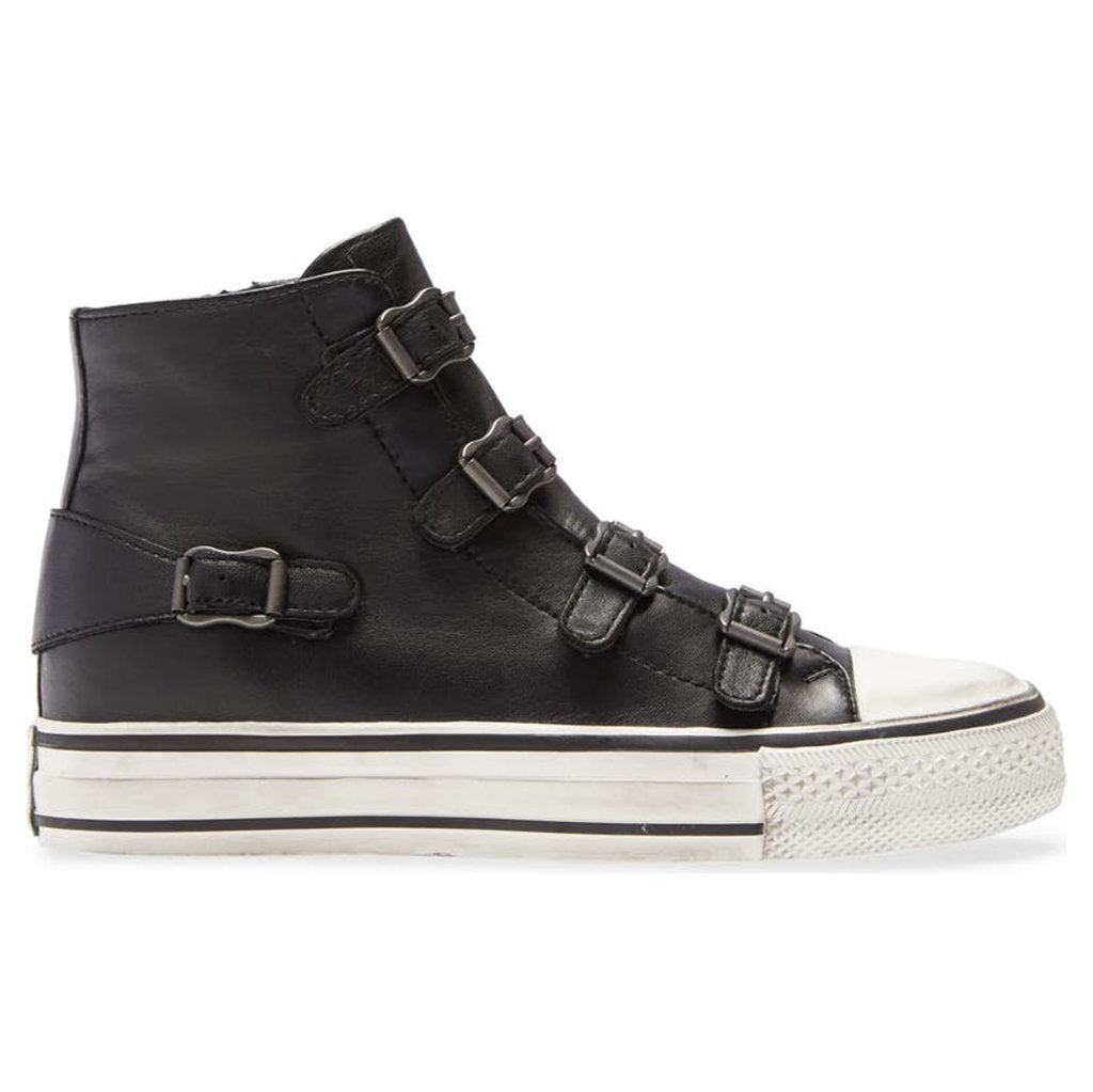 Ash Virgin Nappa Leather Women's High-Top Sneakers#color_black