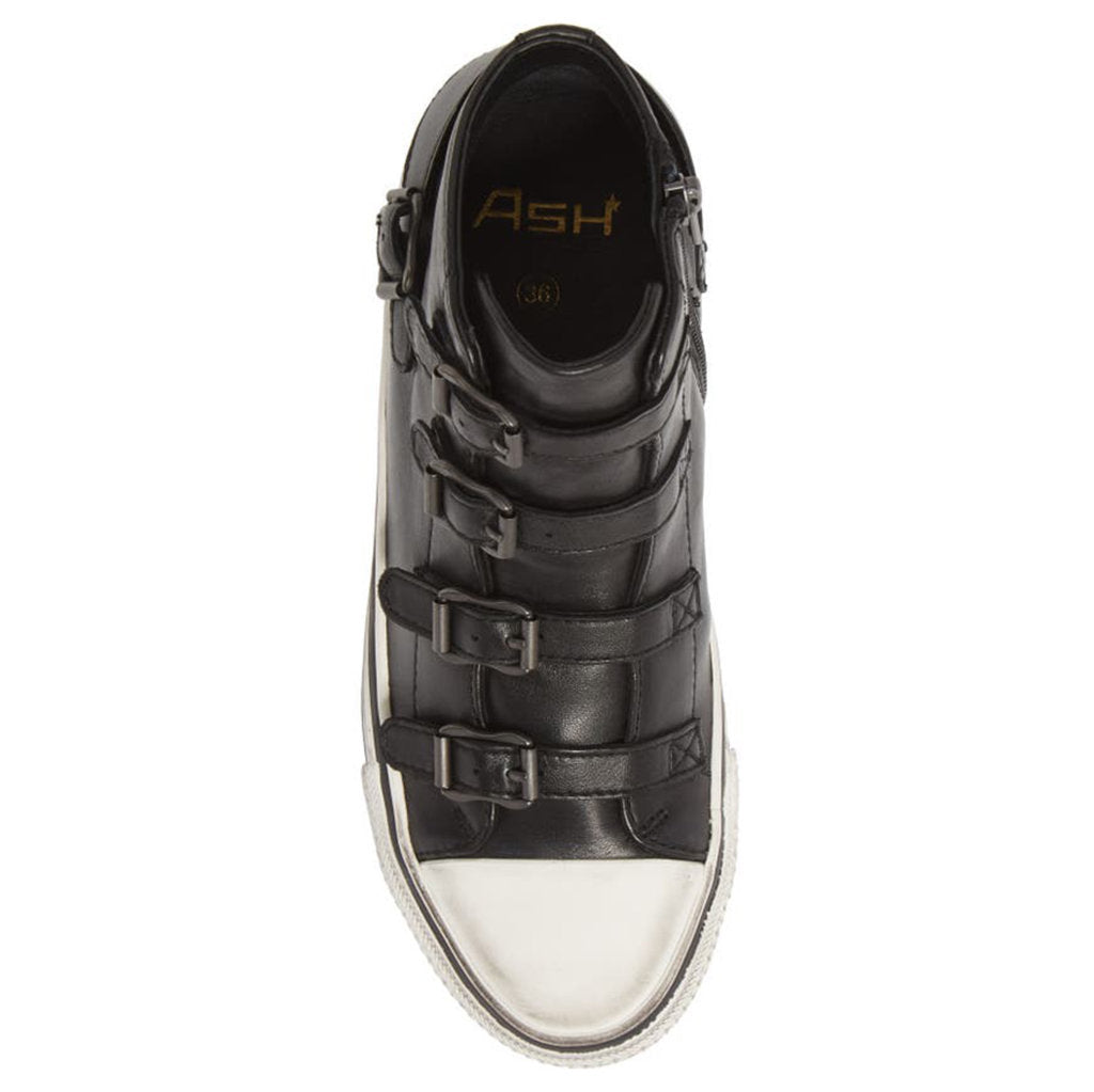 Ash Virgin Nappa Leather Women's High-Top Sneakers#color_black