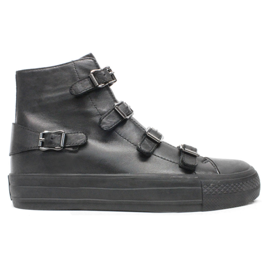 Ash Virgin Nappa Leather Women's High-Top Sneakers#color_black black