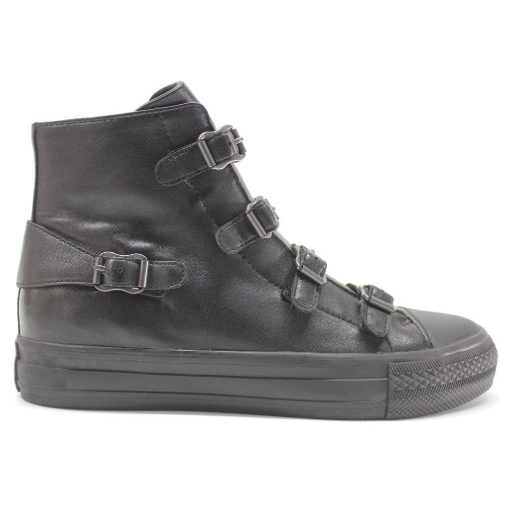 Ash Virgin Nappa Leather Women's High-Top Sneakers#color_black antic gun