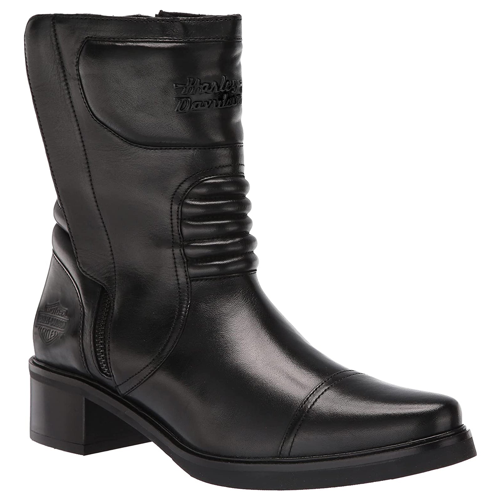 Harley Davidson Jerilyn moto D84692 Leather Womens Boots - Black - 39#color_black