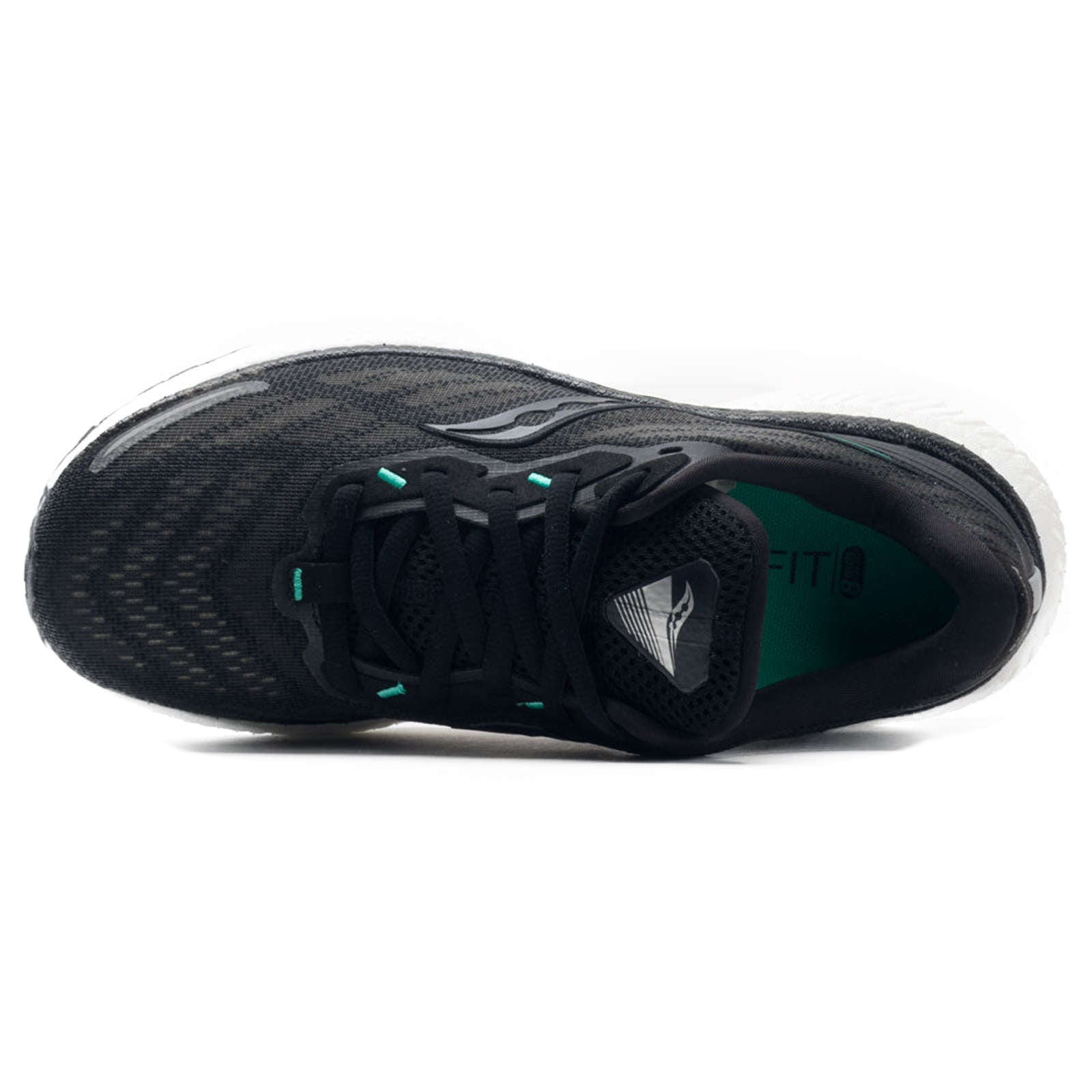 Saucony Triumph 19 Synthetic Textile Women's Running Shoes#color_black white