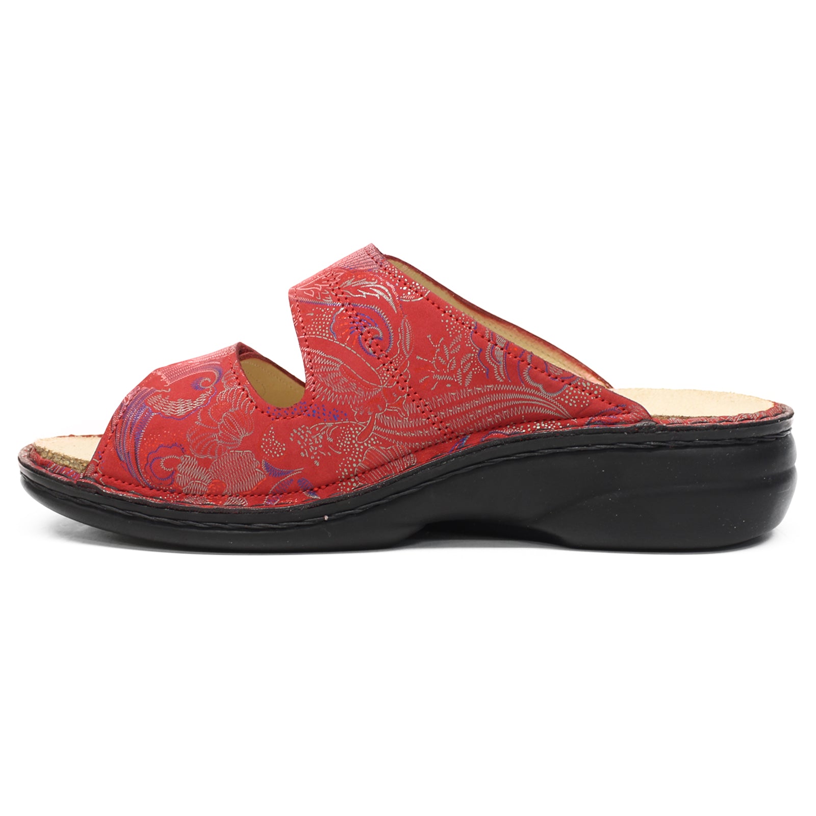Finn Comfort Sansibar Leather Synthetic Womens Sandals#color_pomodore
