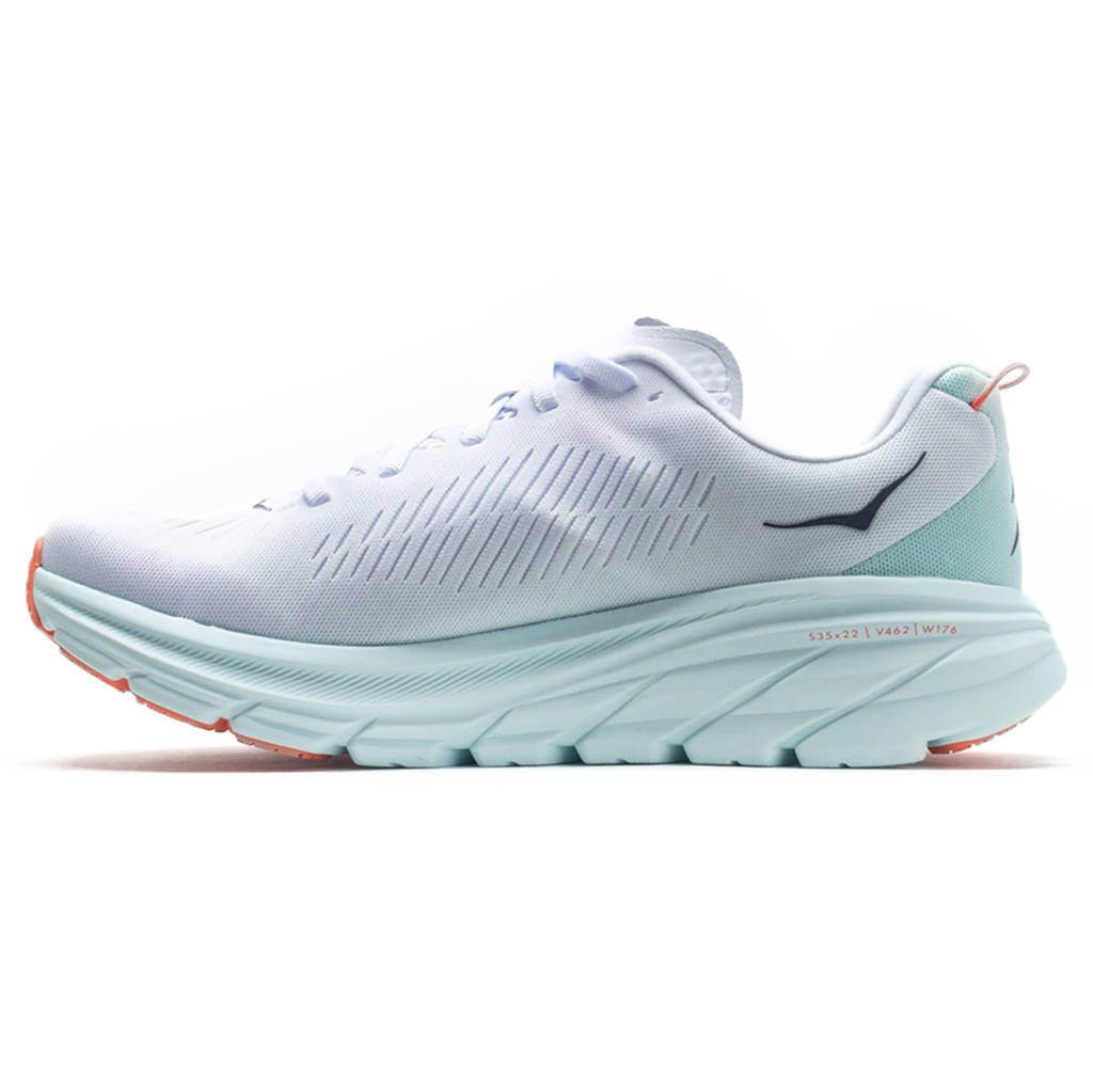 Hoka One One Rincon 3 Synthetic Textile Womens Sneakers#color_white blue glass