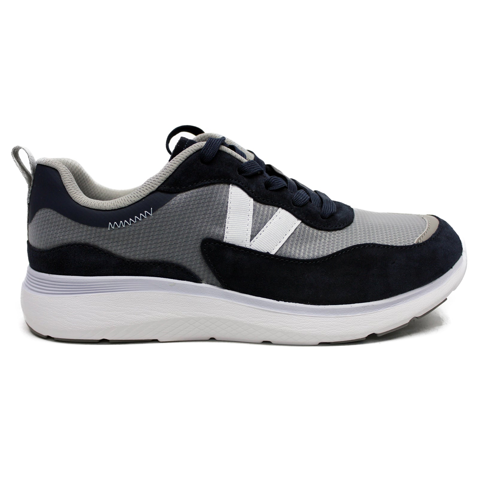 Vionic Ayse Leather Textile Womens Trainers#color_navy