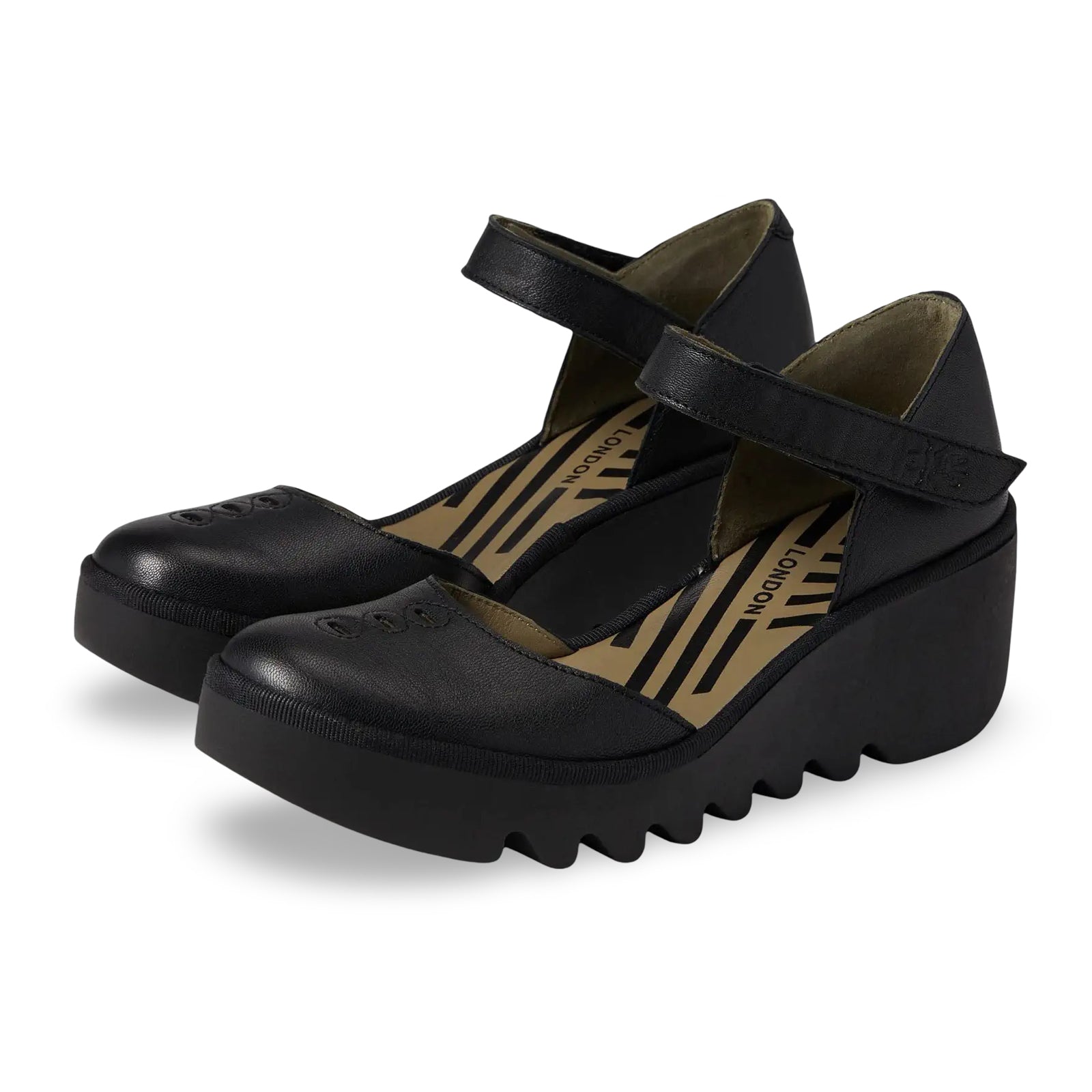 Fly London BISO305FLY Mousse Leather Womens Sandals#color_black black