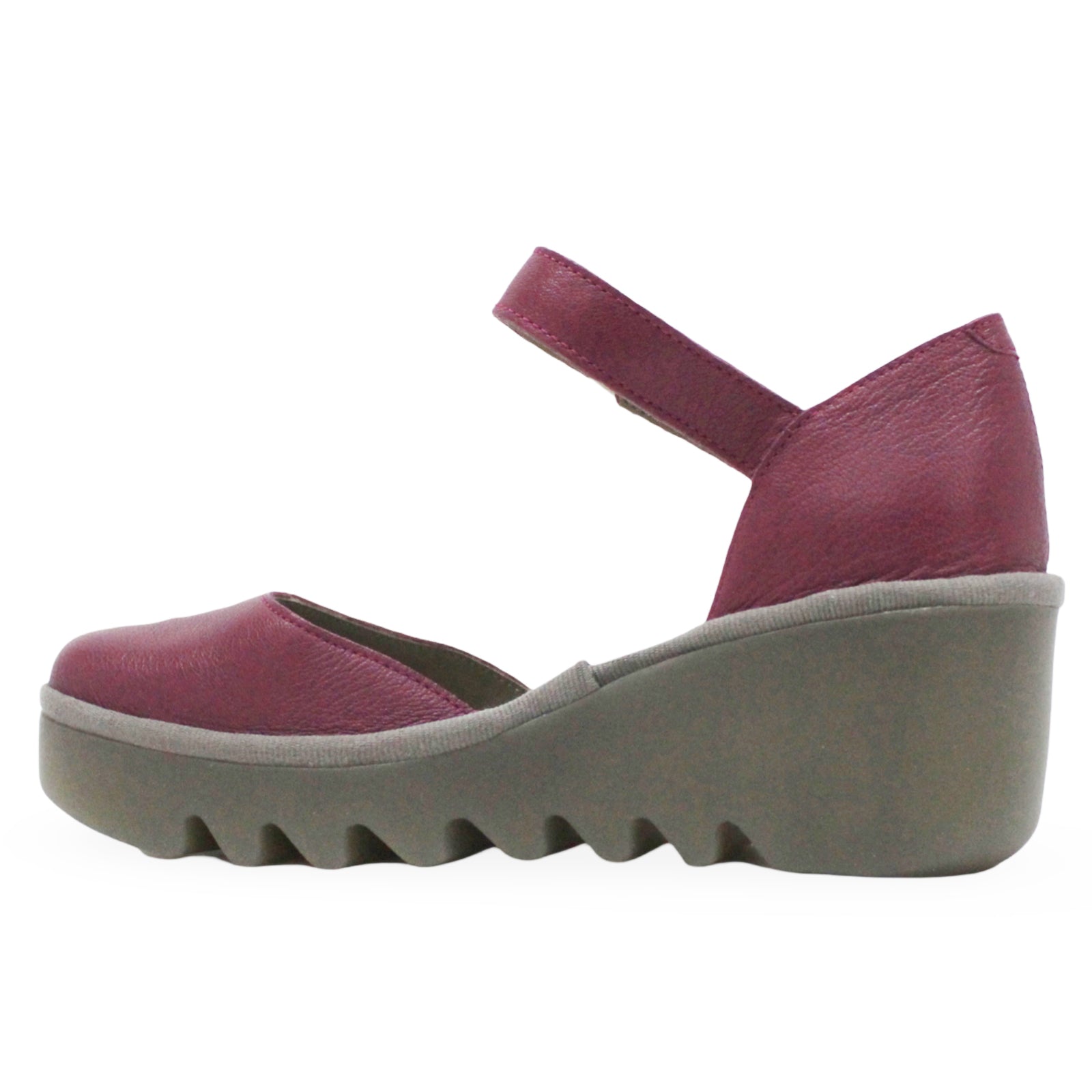 Fly London BISO305FLY Mousse Leather Womens Sandals#color_berry
