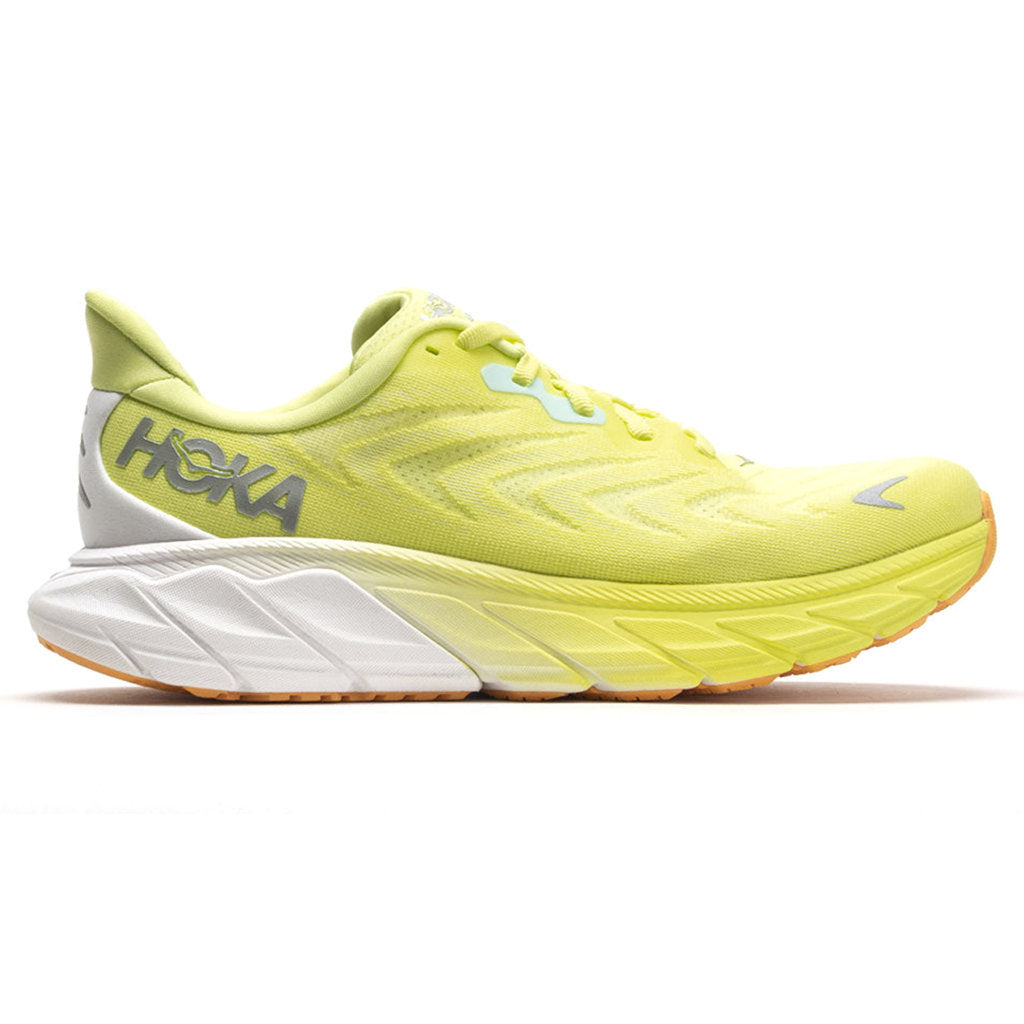 Hoka One One Arahi 6 Textile Womens Sneakers#color_citrus glow white