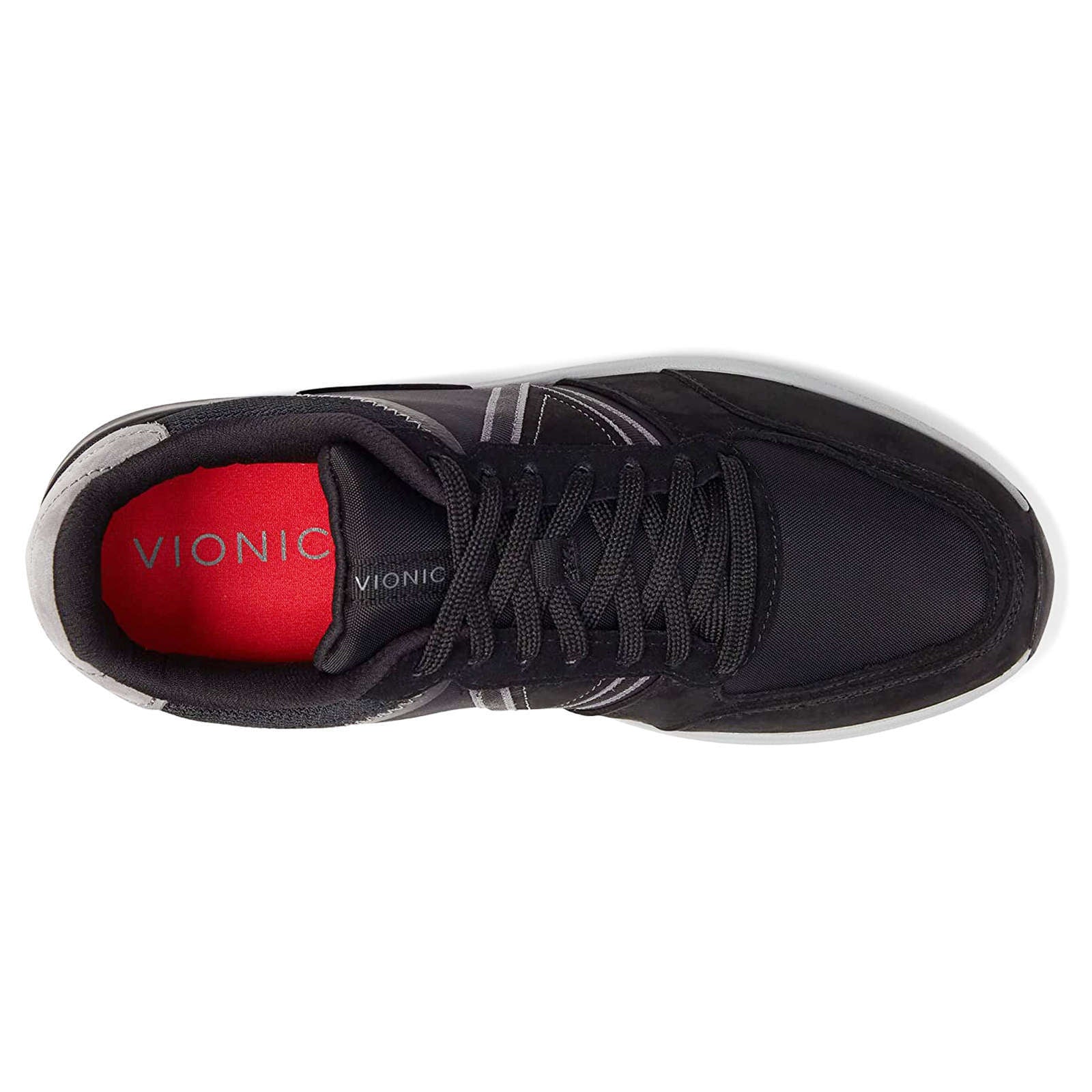 Vionic Bradey Leather Textile Mens Sneakers#color_black charcoal