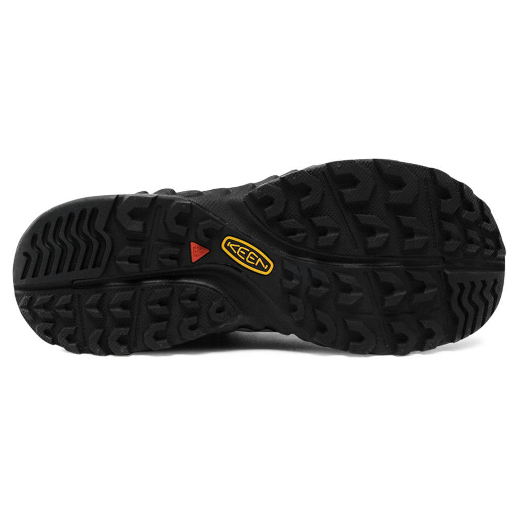 Keen NXIS EVO Mesh Men's Lightweight Waterproof Hiking Sneakers#color_black keen yellow
