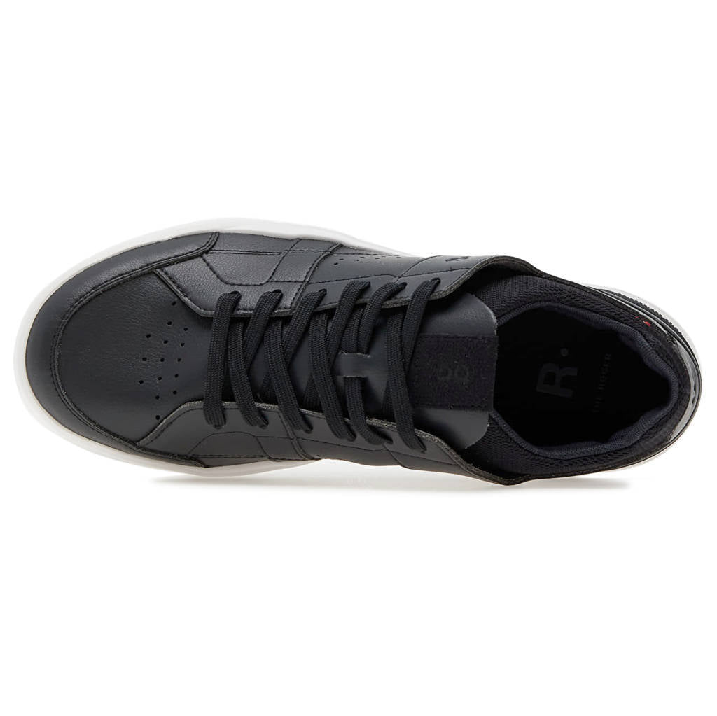 On The Roger Clubhouse Synthetic Leather Mens Sneakers#color_black white