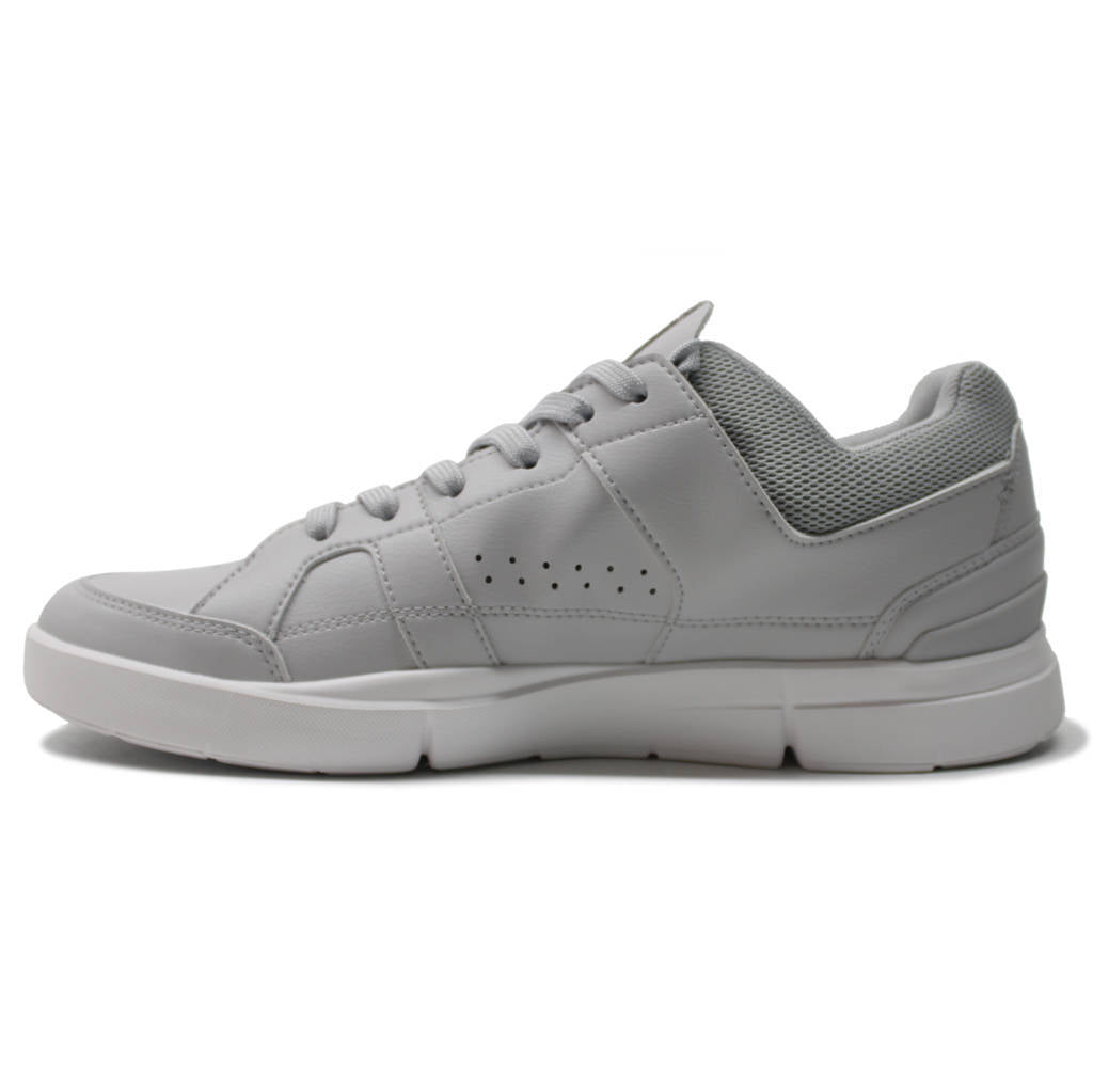 On The Roger Clubhouse Synthetic Leather Mens Sneakers#color_glacier white