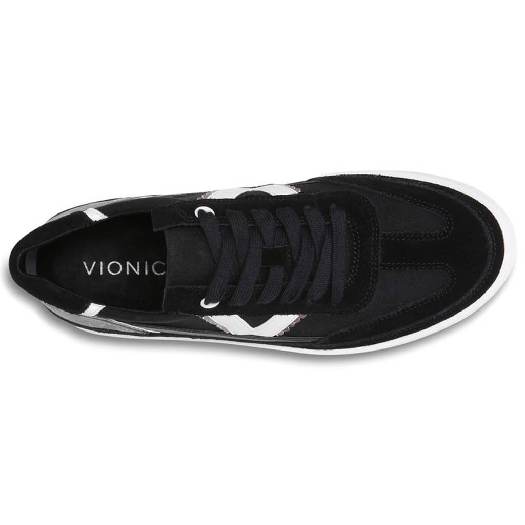 Vionic Mylie Suede Leather Womens Sneakers#color_black