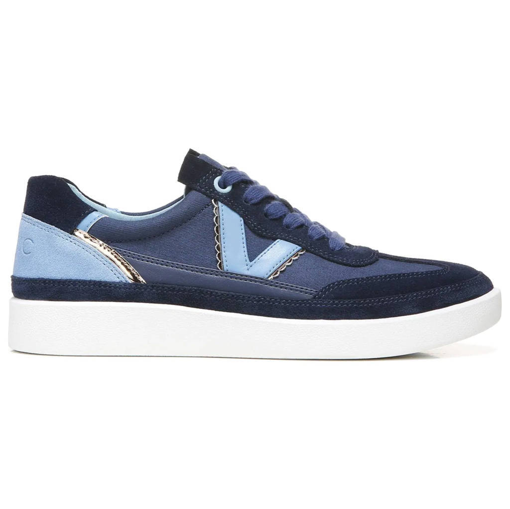 Vionic Mylie Suede Leather Womens Sneakers#color_navy