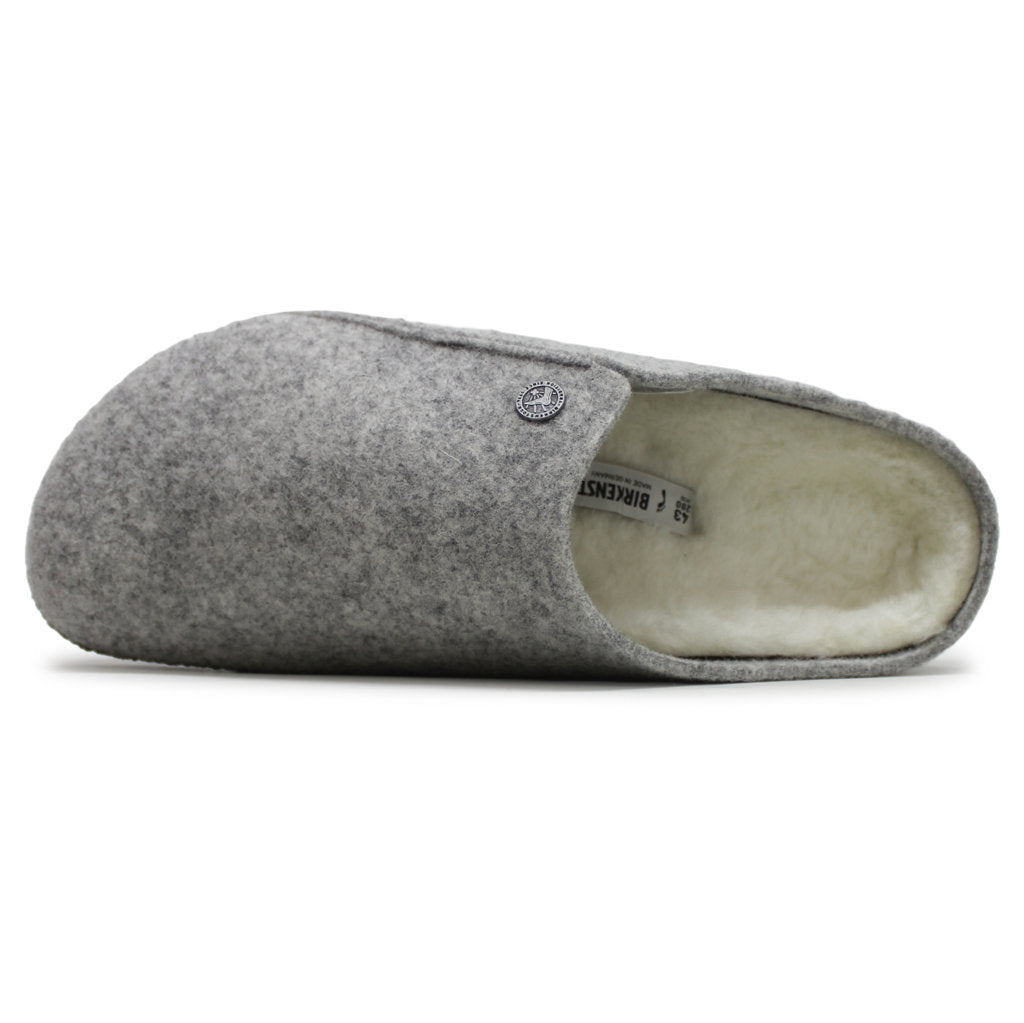 Birkenstock Zermatt Rivet Shearling Wool Unisex Sandals#color_light gray