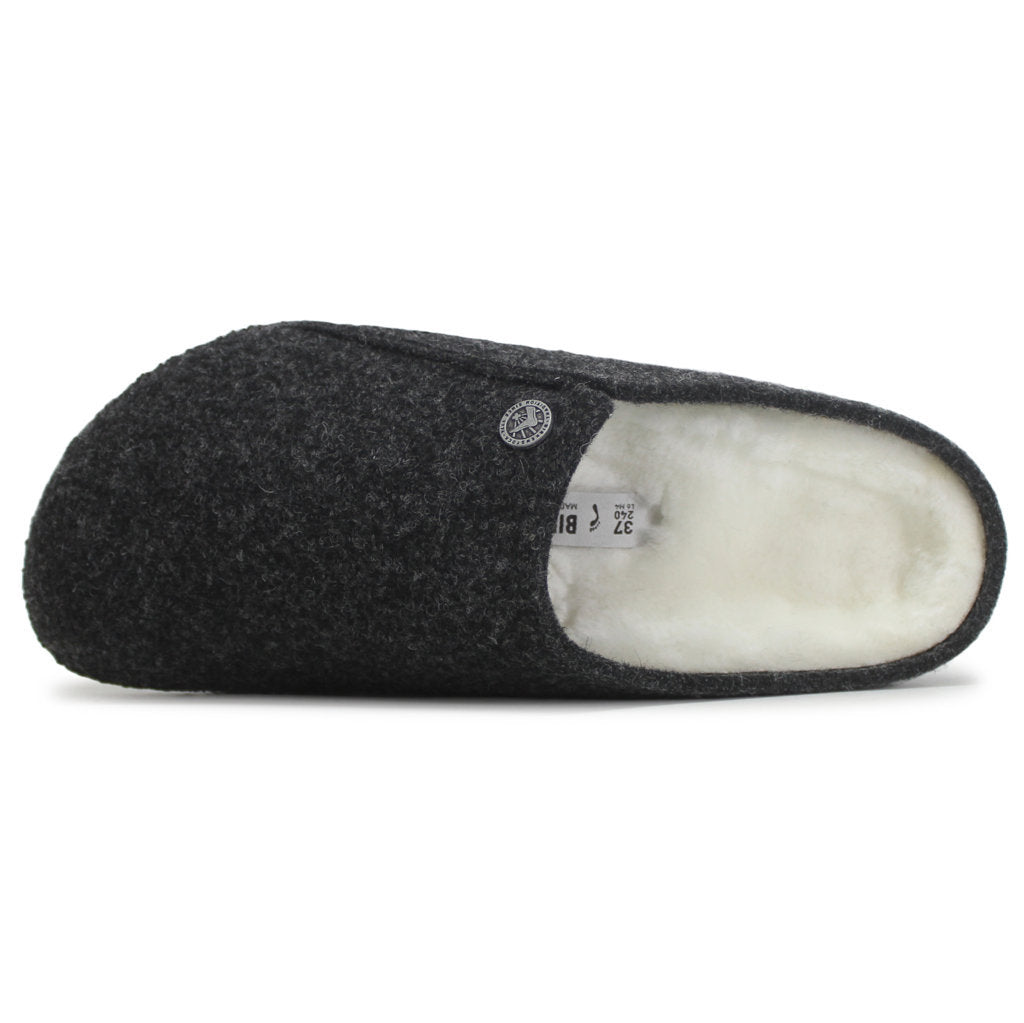 Birkenstock Zermatt Rivet Shearling Wool Unisex Sandals#color_anthracite