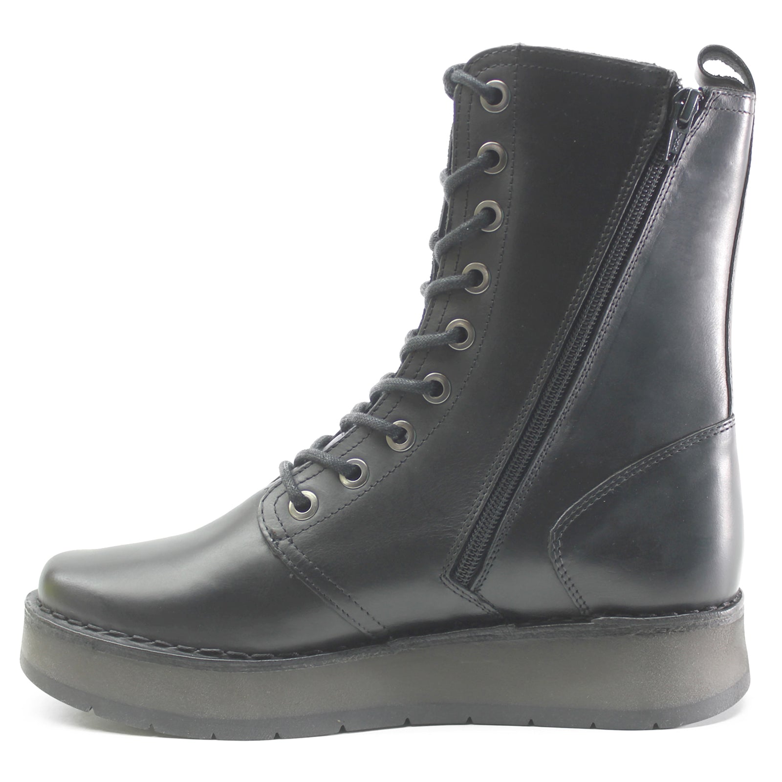 Fly London RAMI043FLY P211043000 Rug Leather Womens Boots - Black - 39#color_black