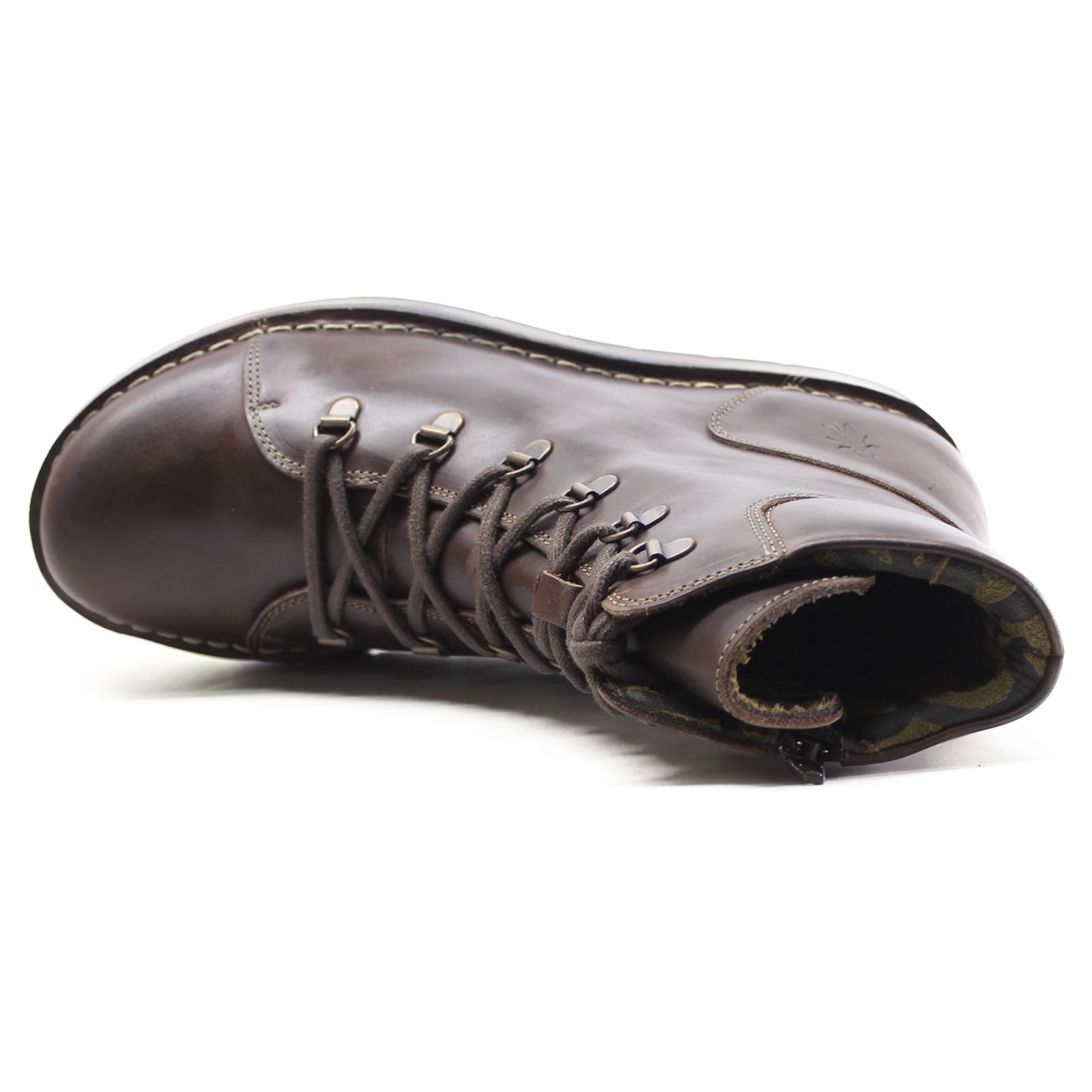 Fly London ROXY094FLY P211094001 Rug Leather Womens Boots - Dark Brown - 40#color_dark brown