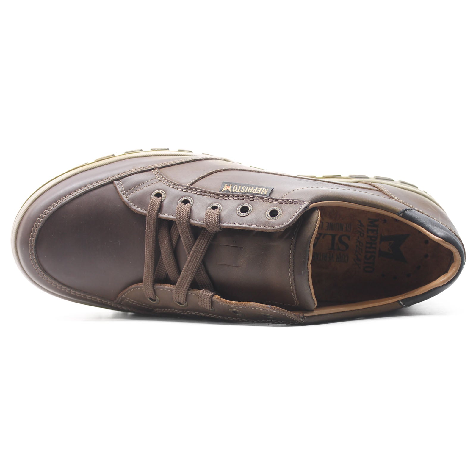 Mephisto Paco P5128832 Leather Mens Trainers - Tobacco - 42#color_tobacco