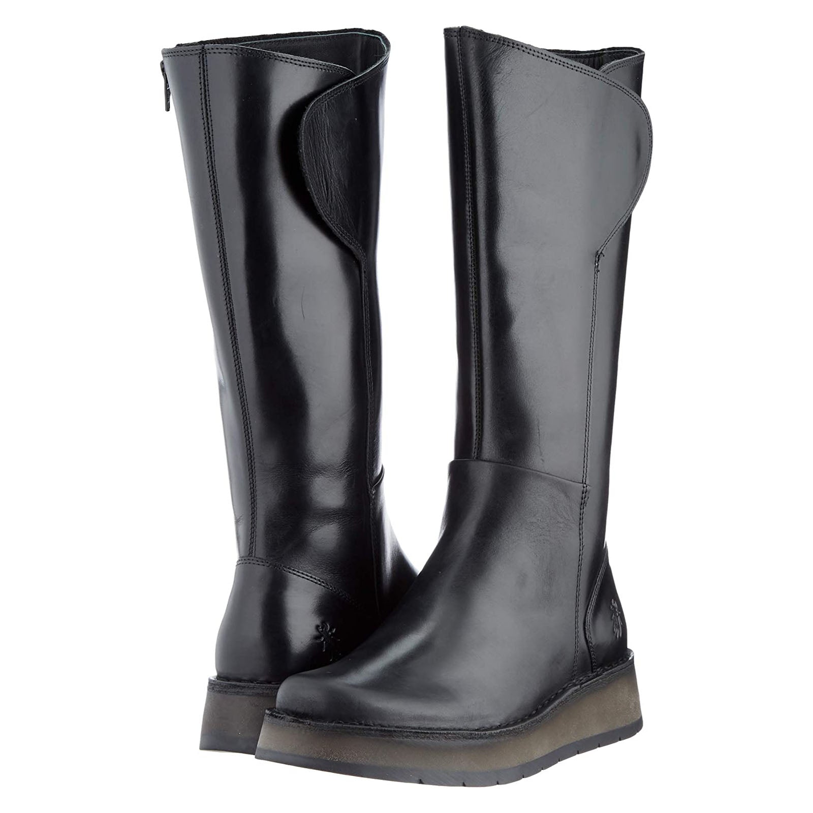 Fly London RHEA042FLY P211042000 Rug Leather Womens Boots - Black - 40#color_black