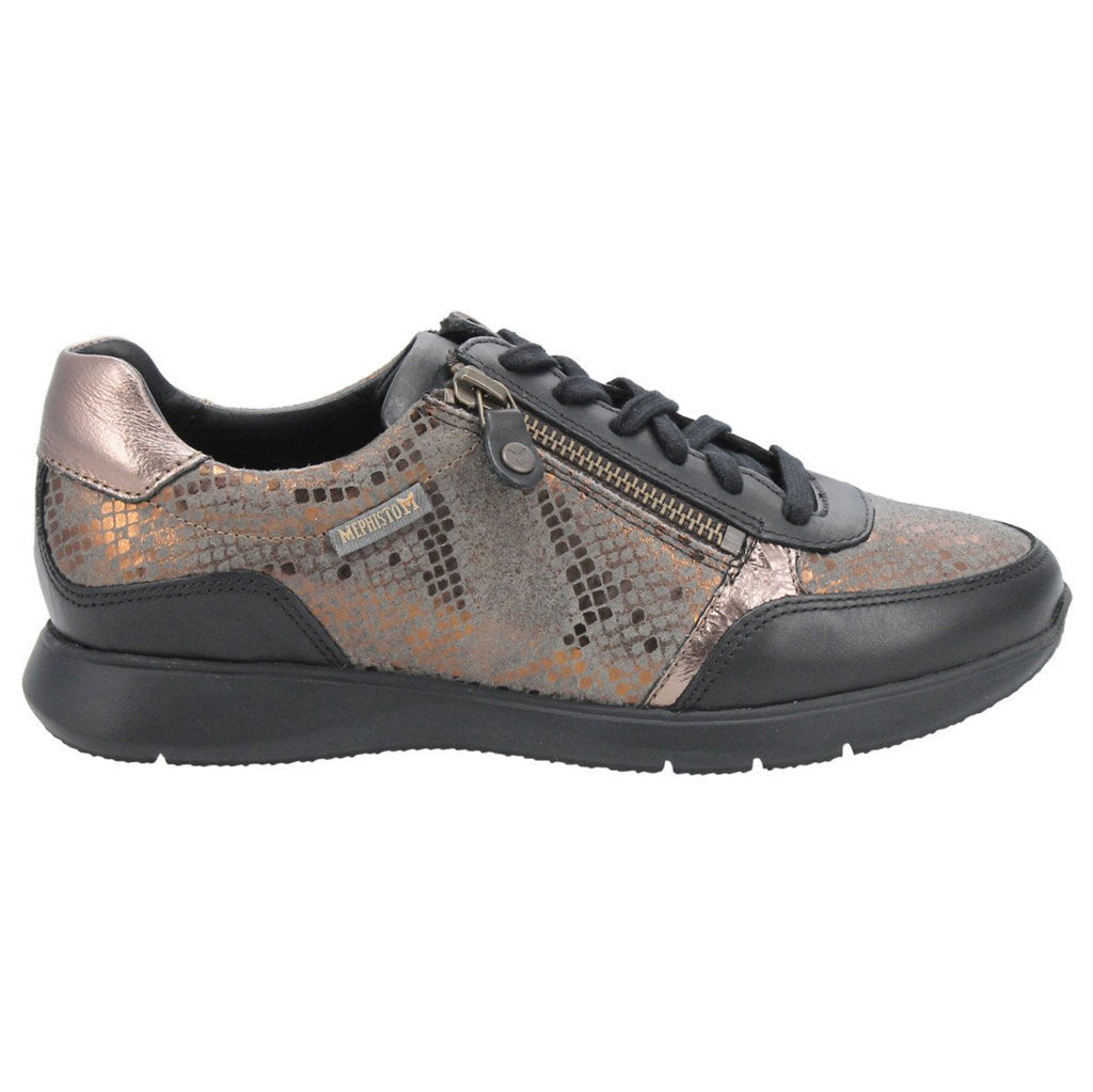 Mephisto Monia Leather Womens Sneakers#color_black