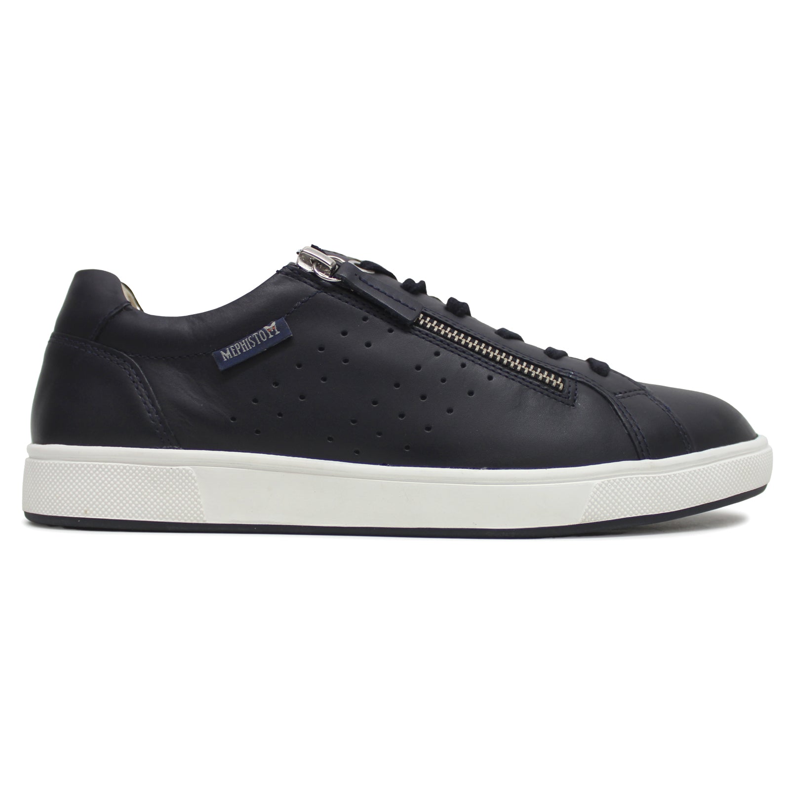 Mephisto Nikita Leather Womens Sneakers#color_navy