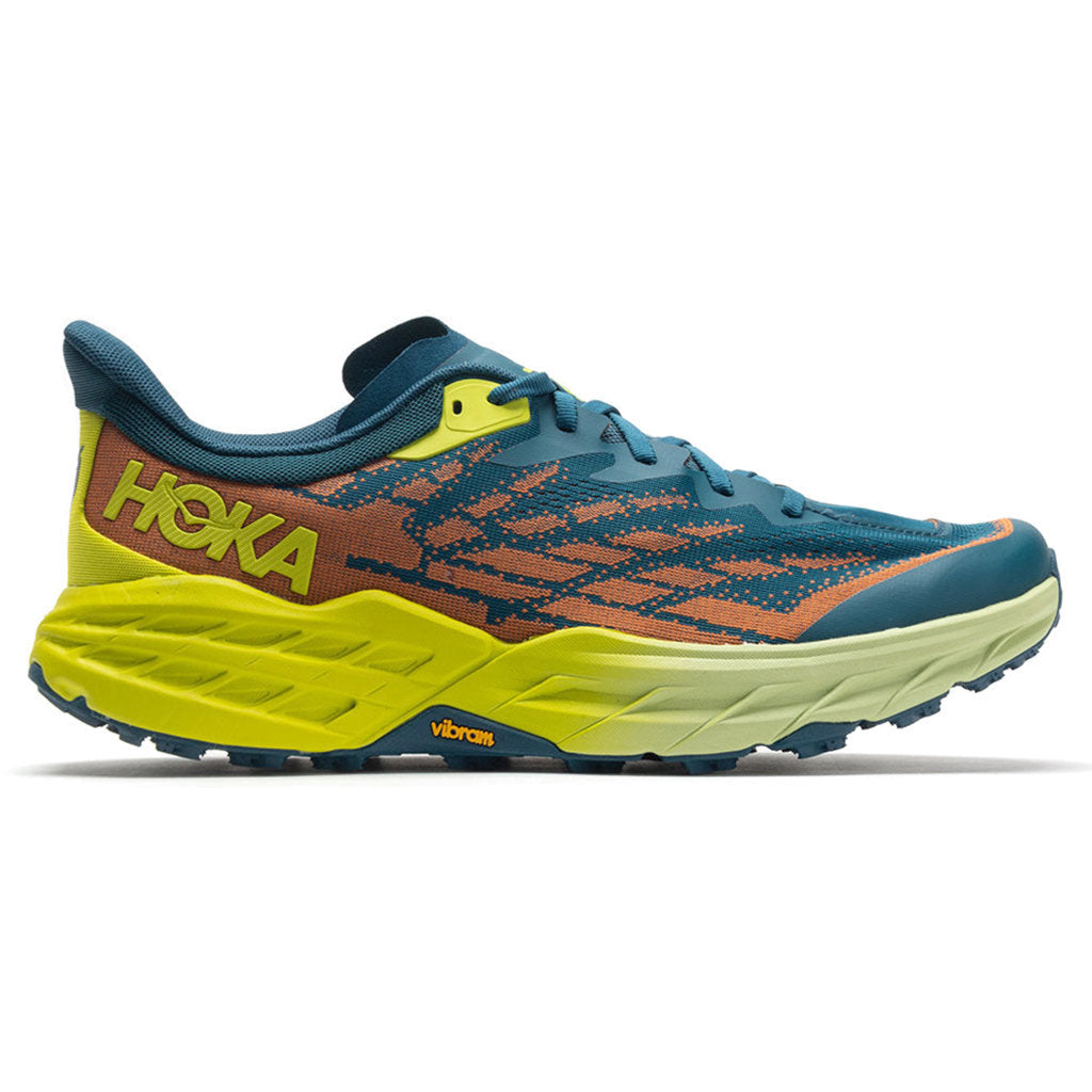 Hoka One One Speedgoat 5 Textile Synthetic Mens Sneakers#color_blue coral evening primrose