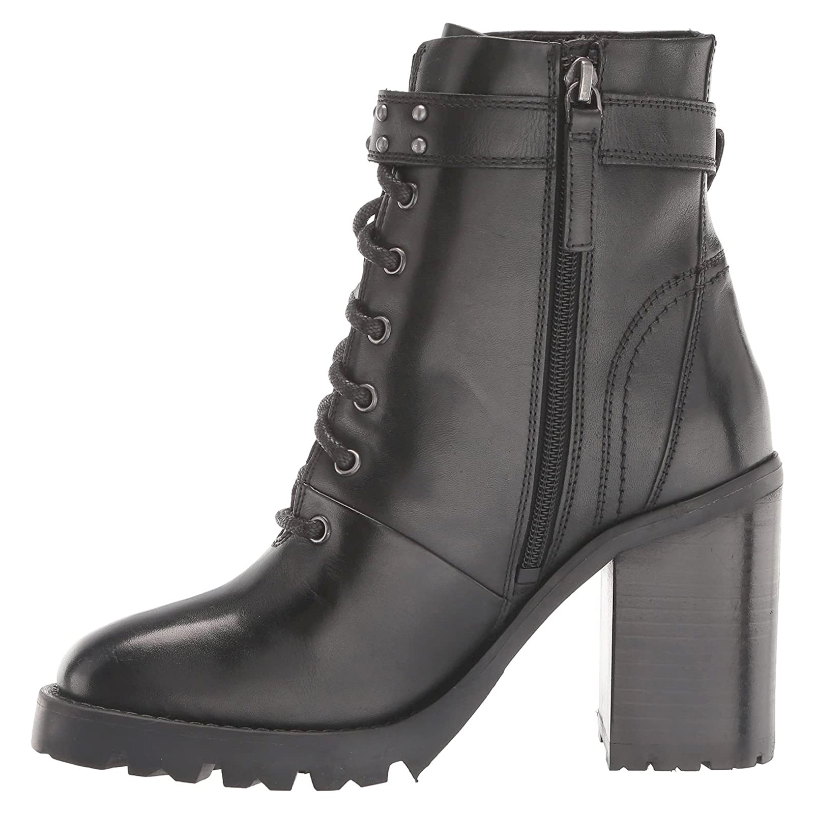 Harley Davidson Adina Lace Leather Womens Boots#color_black
