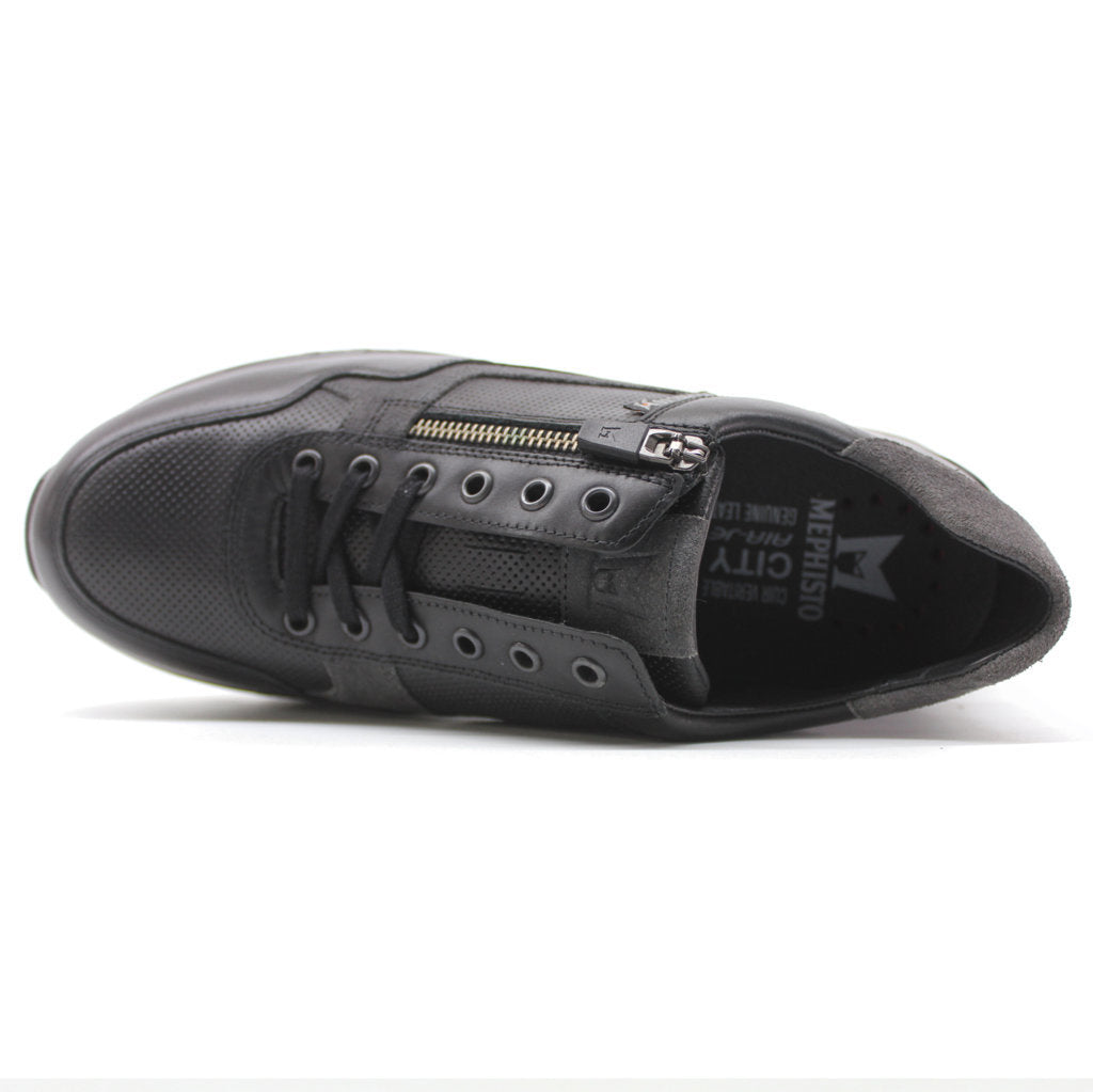 Mephisto Bradley Full Grain Leather Men's Sneakers#color_black