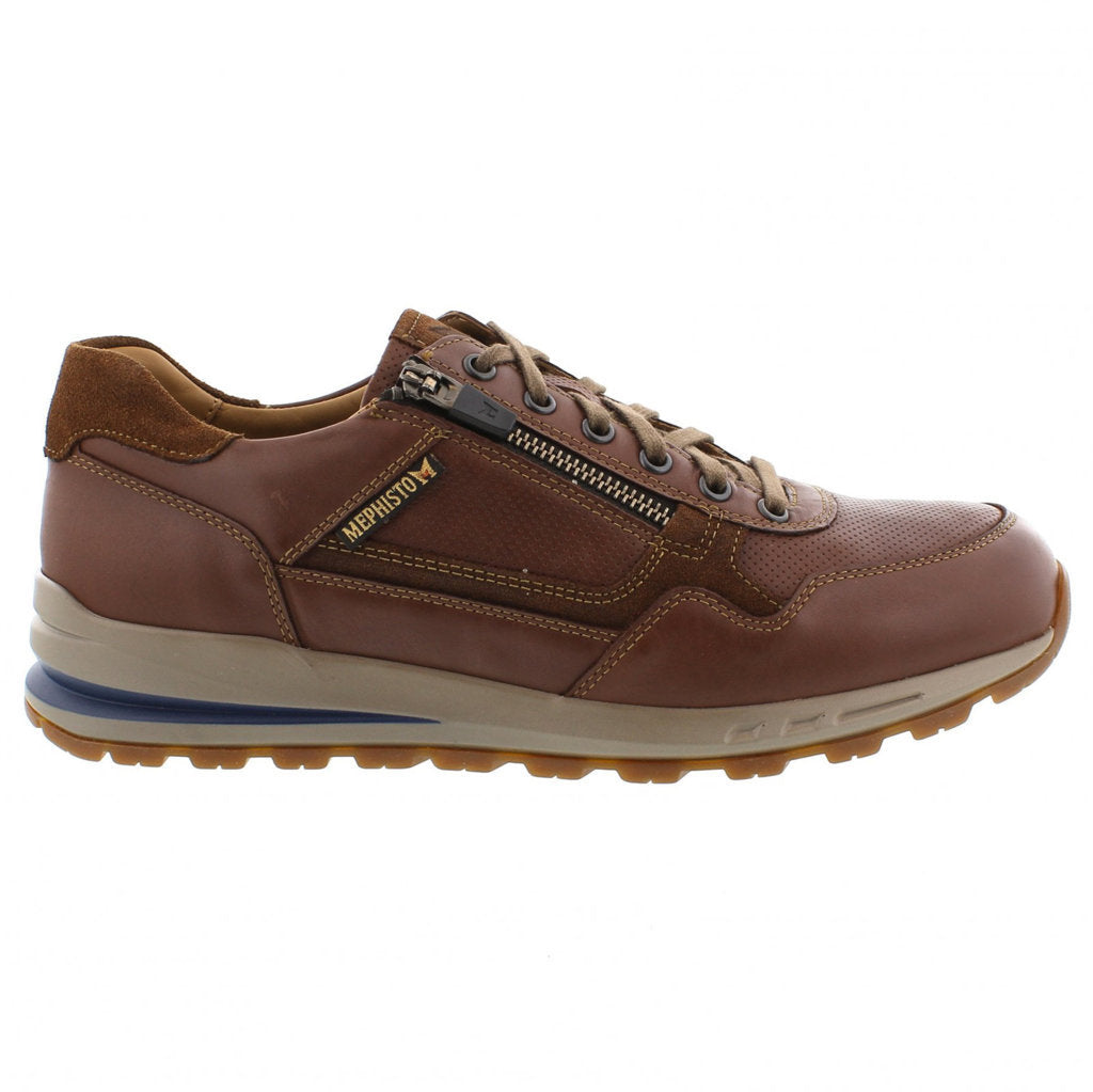 Mephisto Bradley Full Grain Leather Men's Sneakers#color_chestnut