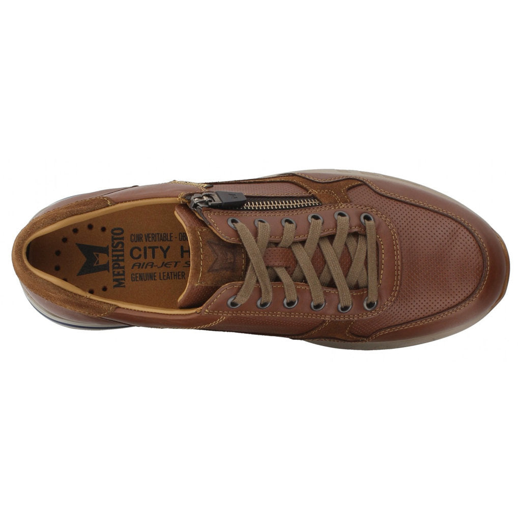Mephisto Bradley Full Grain Leather Men's Sneakers#color_chestnut
