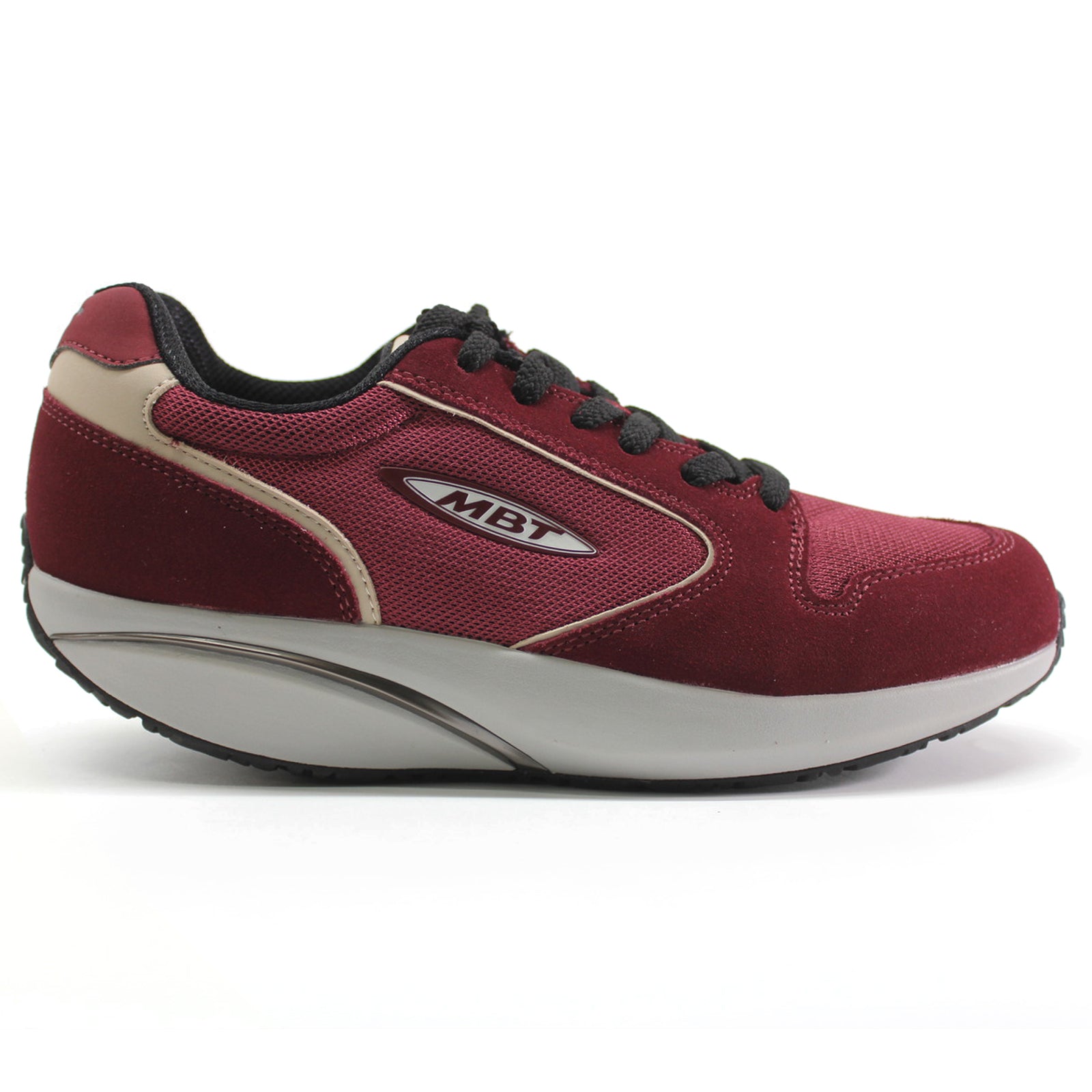 MBT MBT-1997 Classic Suede Textile Womens Trainers#color_burgundy
