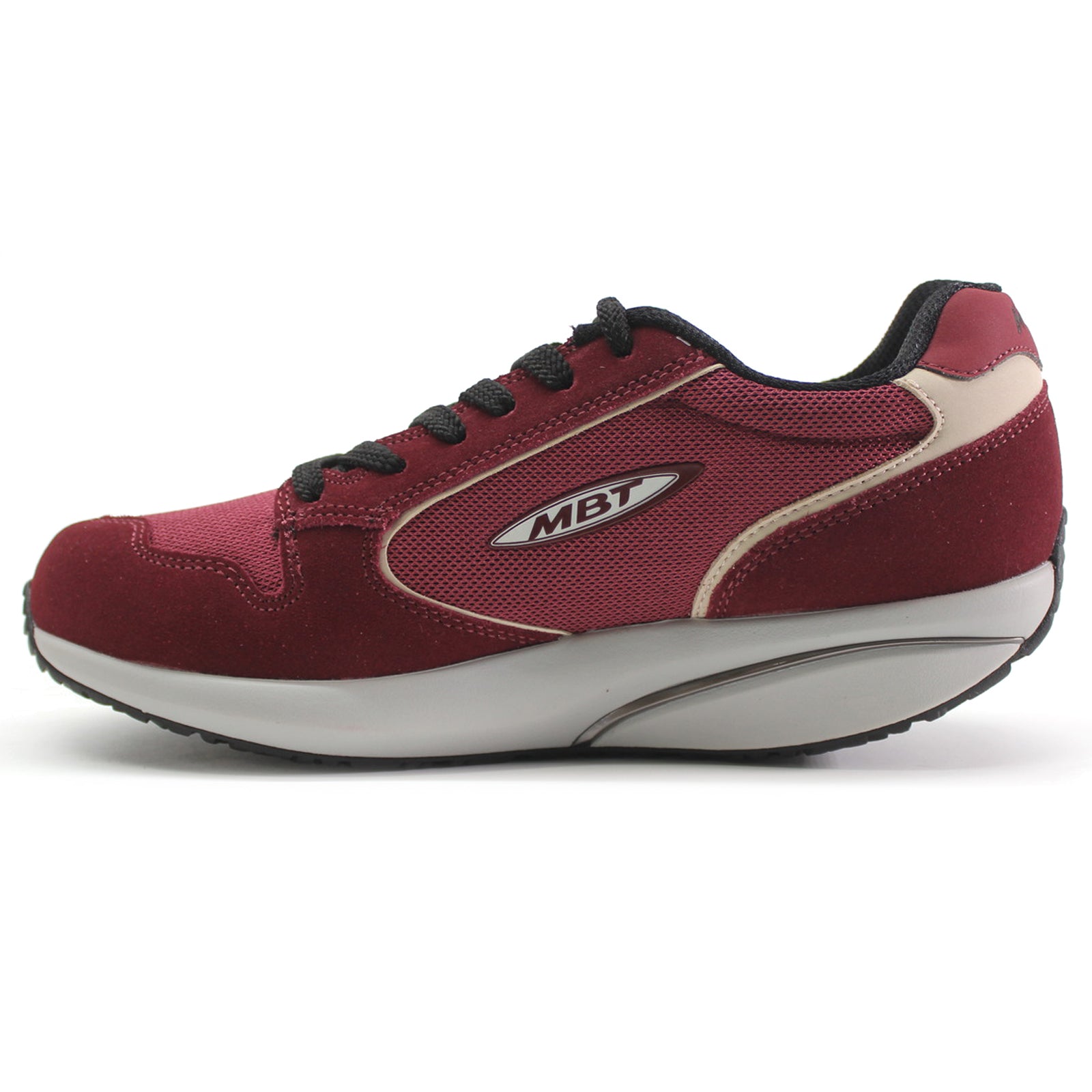 MBT MBT-1997 Classic Suede Textile Womens Trainers#color_burgundy
