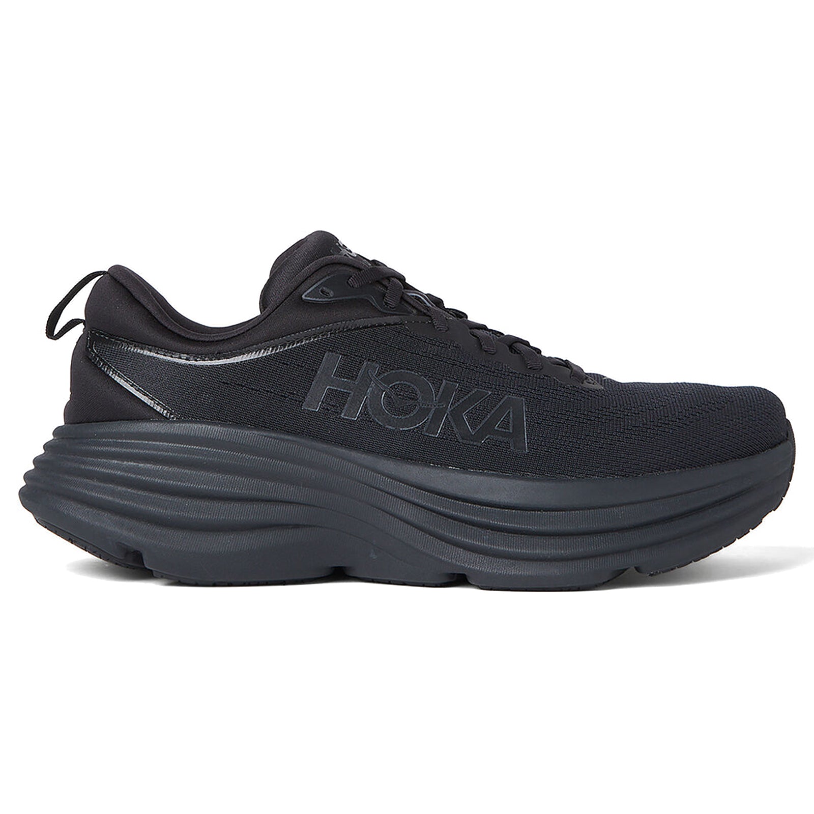 Hoka Bondi 8 Textile Mens Trainers#color_black black