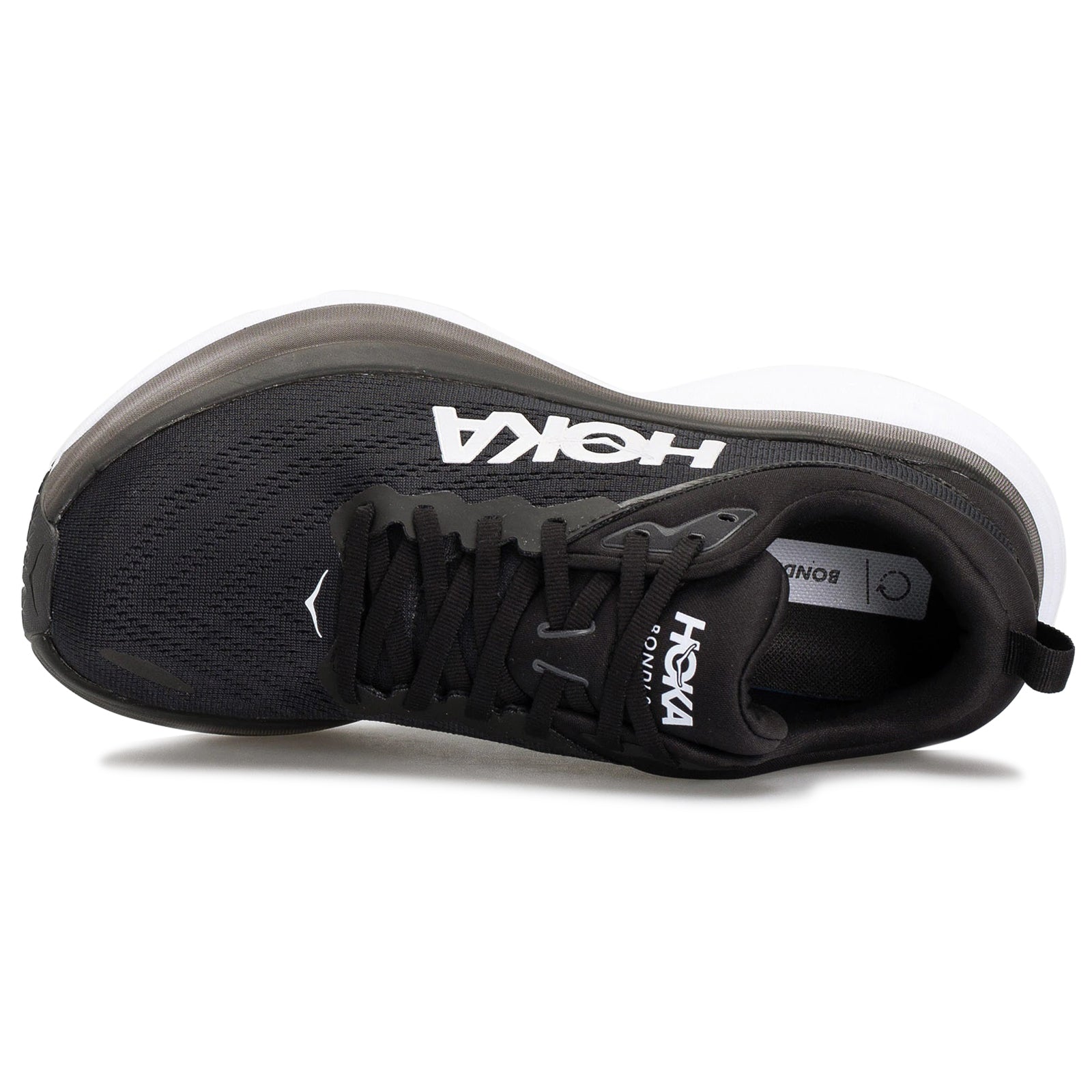Hoka Bondi 8 1123202-BWHT Textile Mens Trainers - Black White - 9.5#color_black white