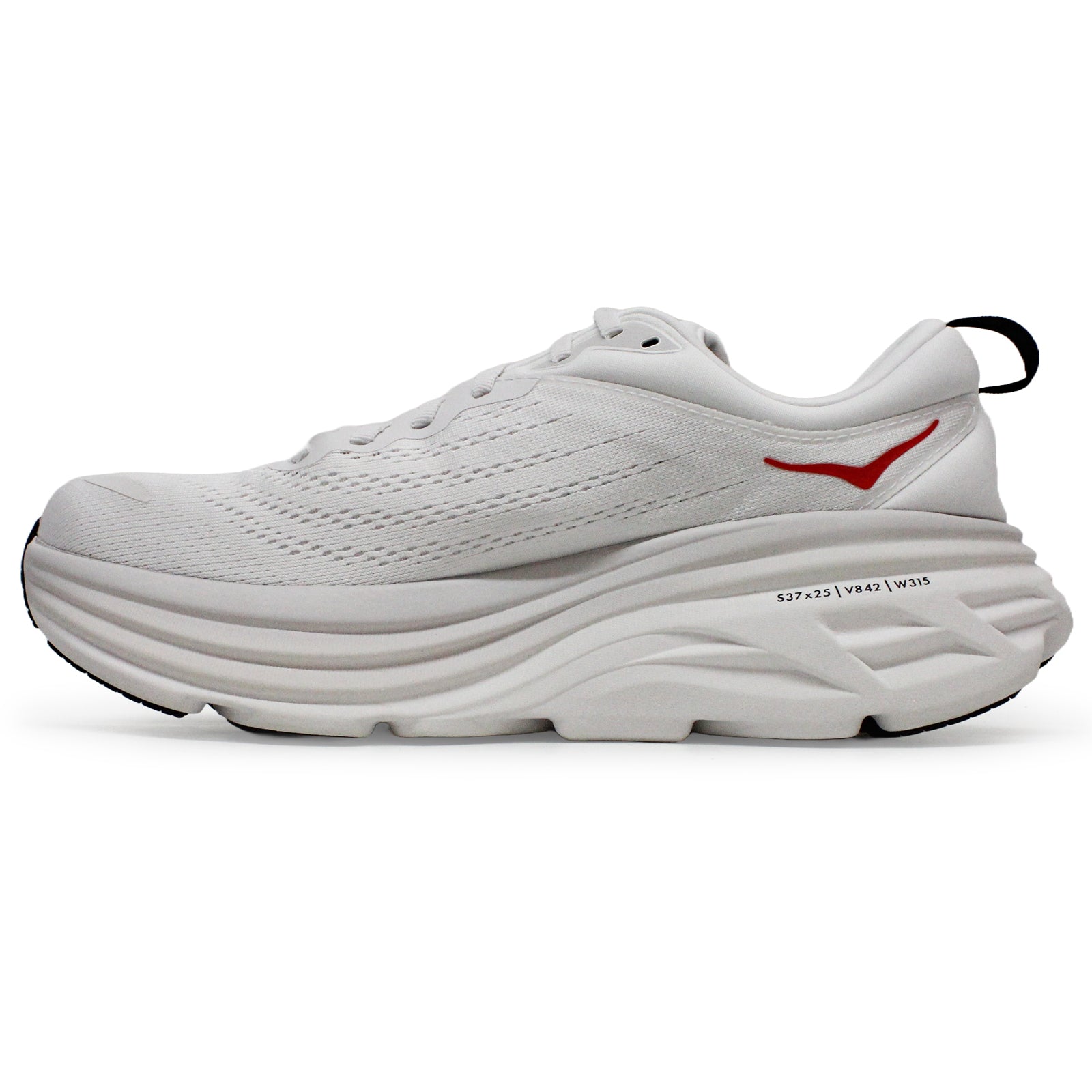 Hoka Bondi 8 Textile Mens Trainers#color_white vermillion