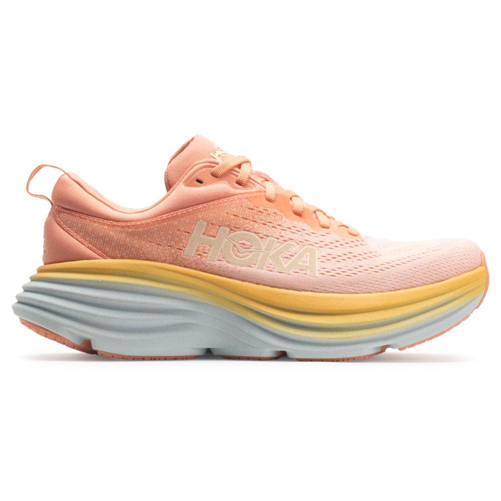 Hoka One One Bondi 8 Textile Womens Sneakers#color_shell coral peach parfait