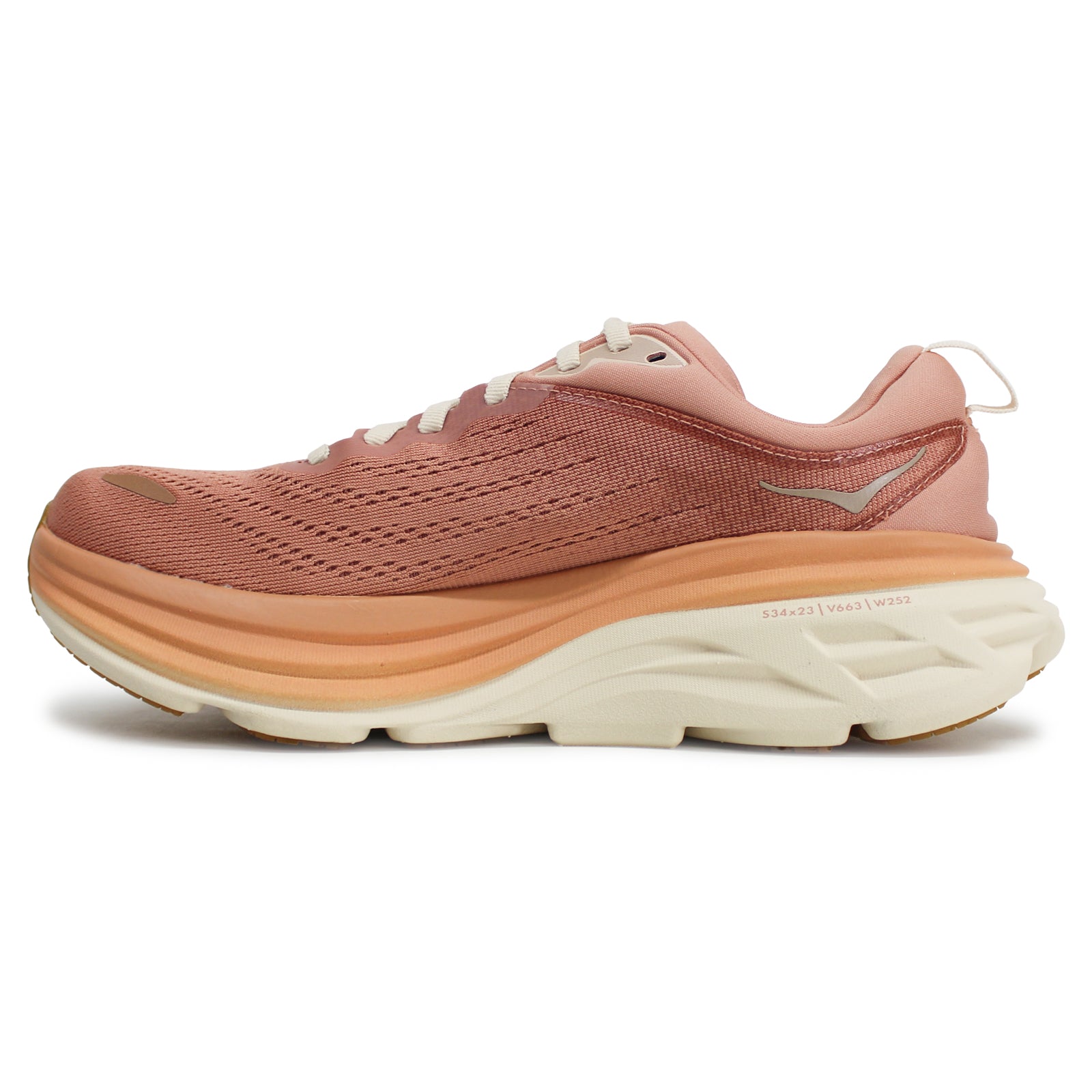 Hoka Bondi 8 Textile Womens Trainers#color_sandstone cream