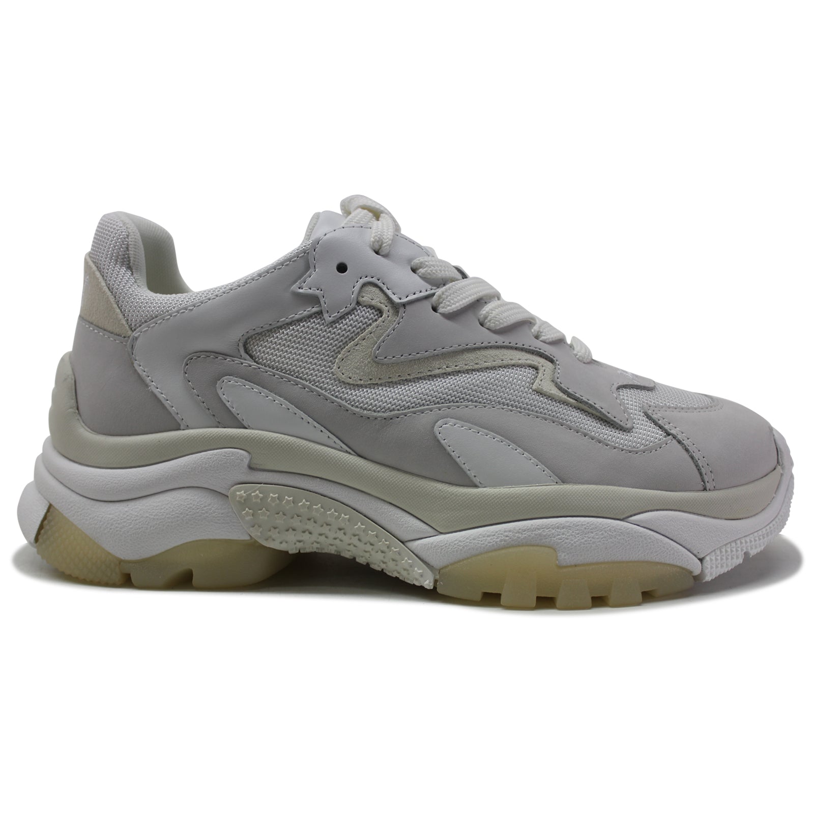 Ash Addict Nubuck Mesh Womens Trainers#color_white white