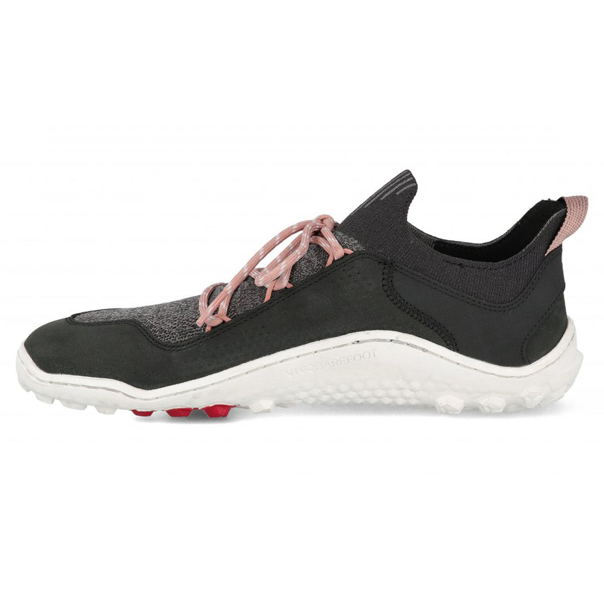 Vivobarefoot Tracker Decon Low FG2 209165-10 Leather Textile Womens Trainers - Obsidian Misty Rose - 38#color_obsidian misty rose