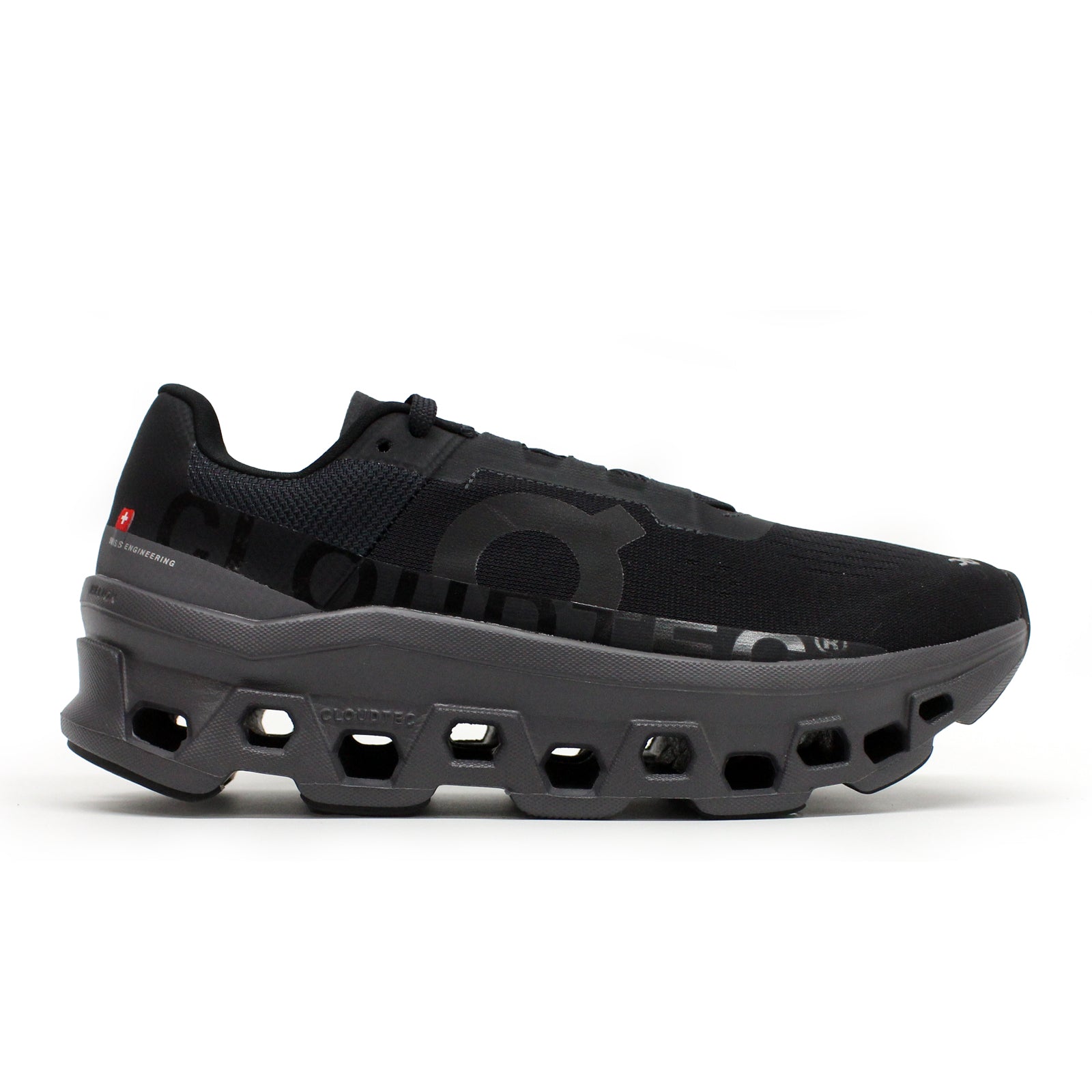 On Cloudmonster Textile Synthetic Women's Running Shoes#color_black magnet